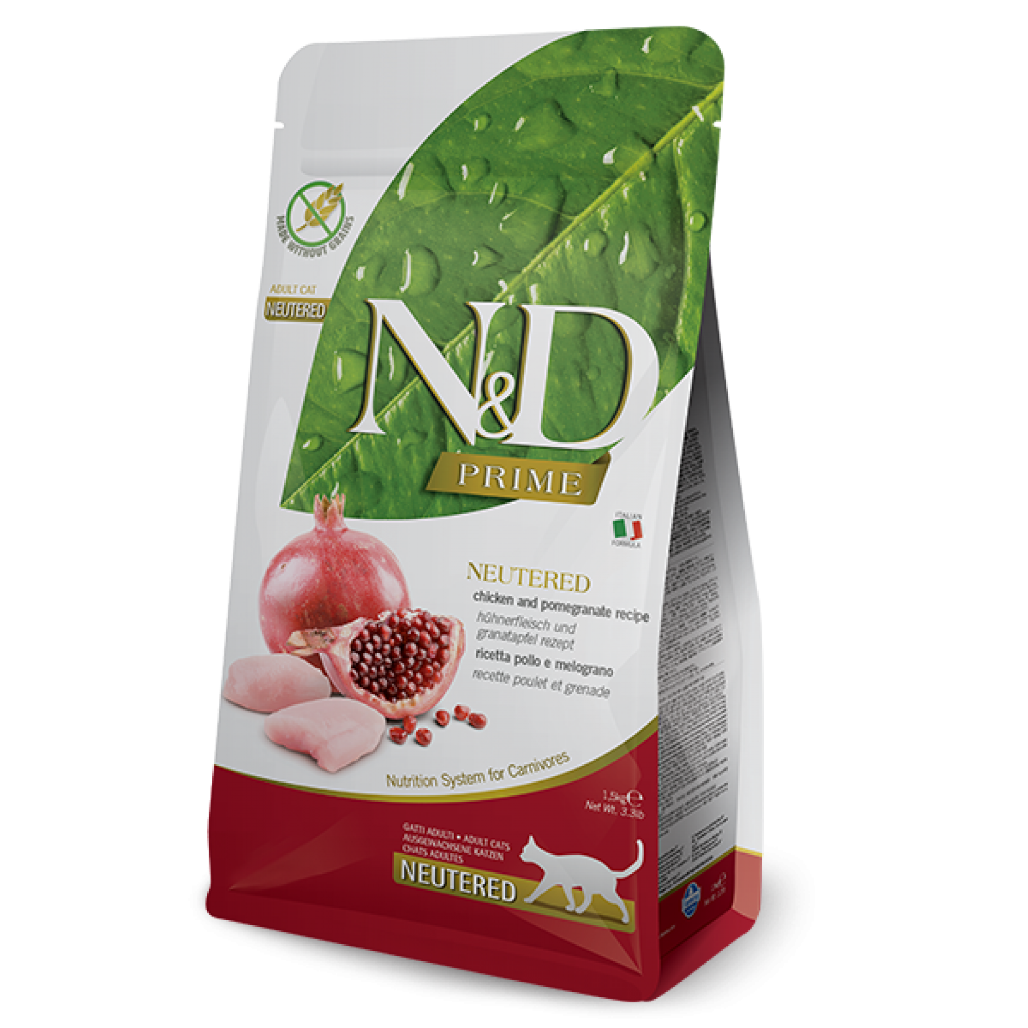 Farmina - N&D Grain-Free Feline Adult Neutered - Chicken & Pomegranate 1.5kg