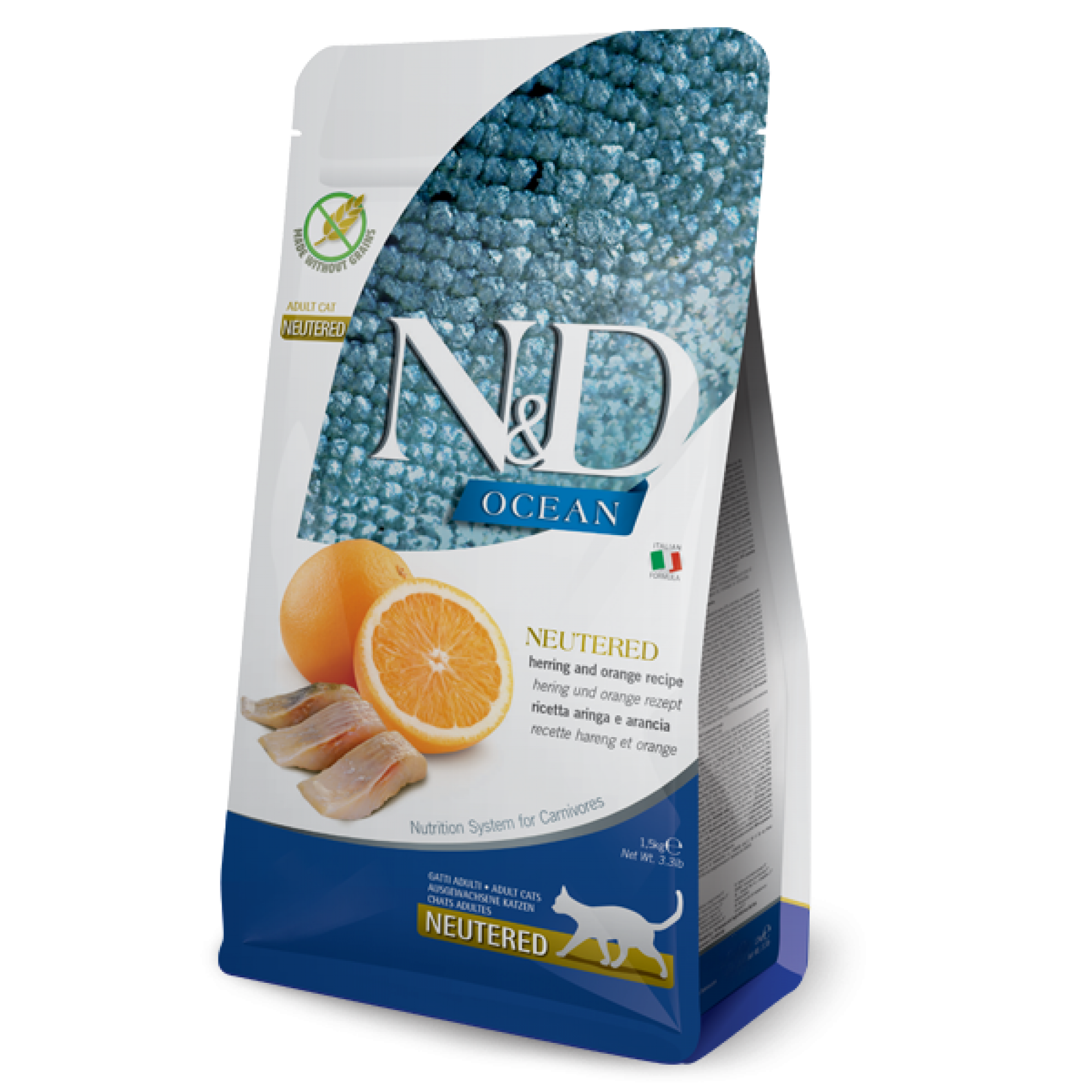 Farmina - N&D Ocean Feline Adult Neutered - Herring & Orange 1.5kg