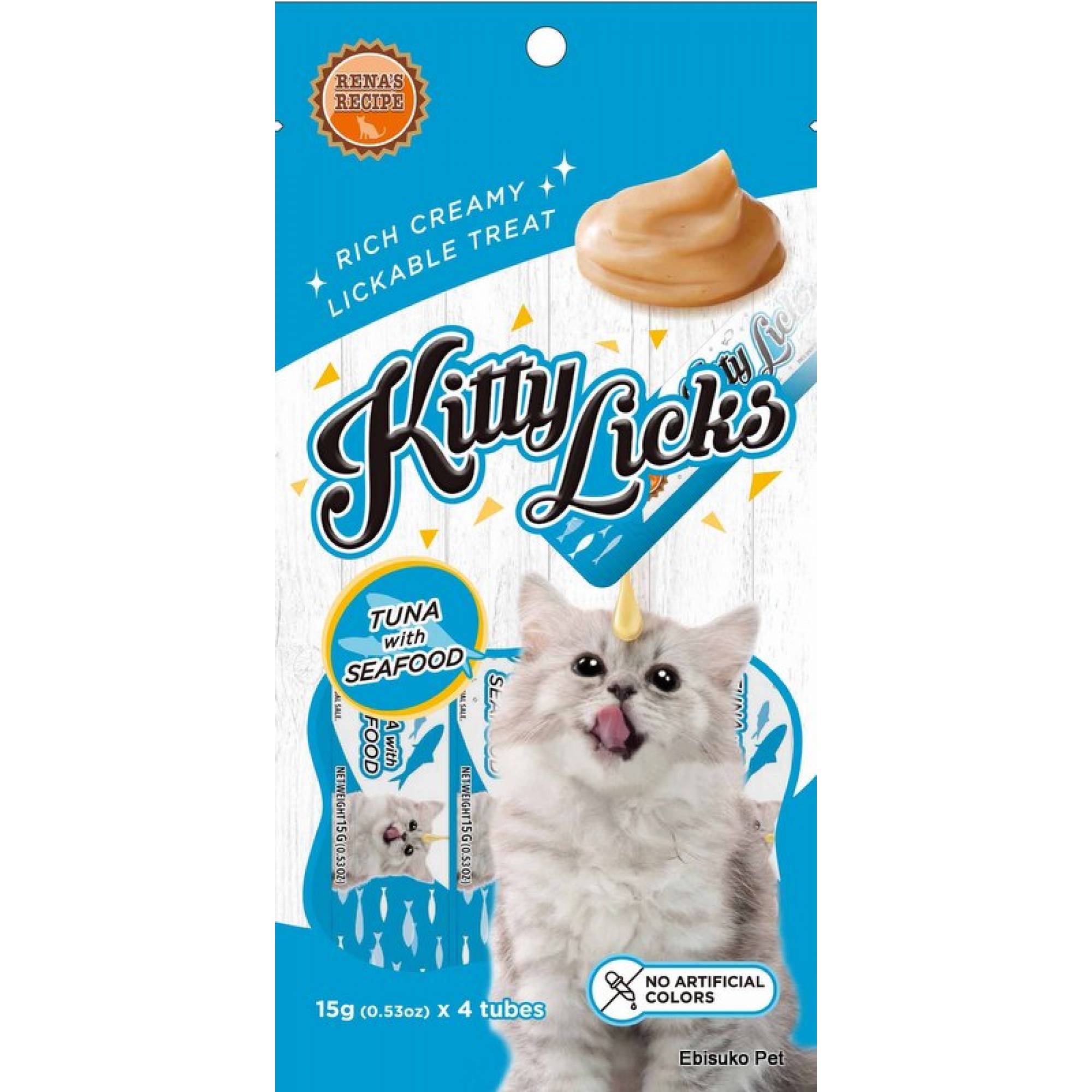 Kitty Licks - Tuna with Seafood 15g x 4 tubes