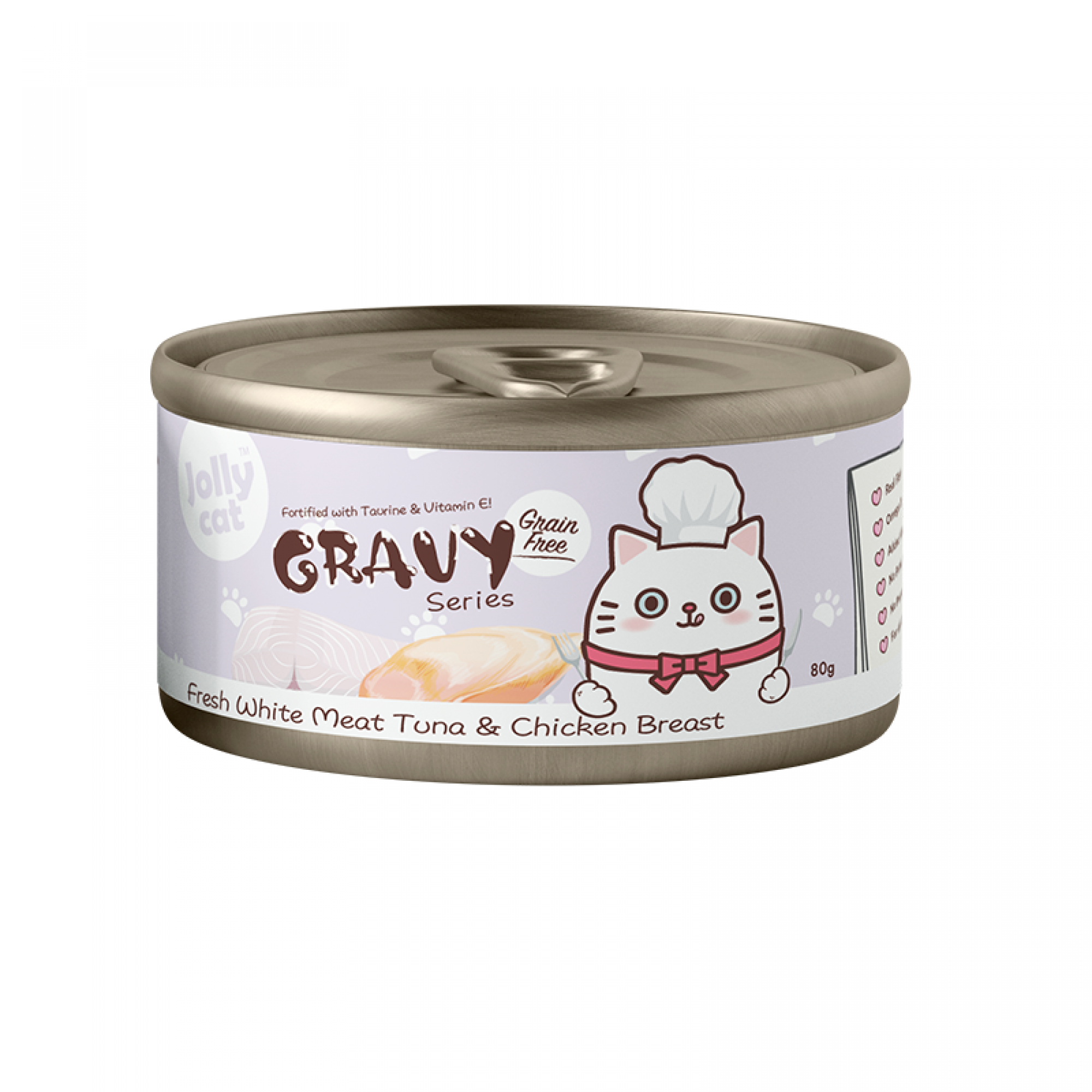 Jolly Cat Fresh White Meat Tuna & Chicken Breast in Gravy 80g