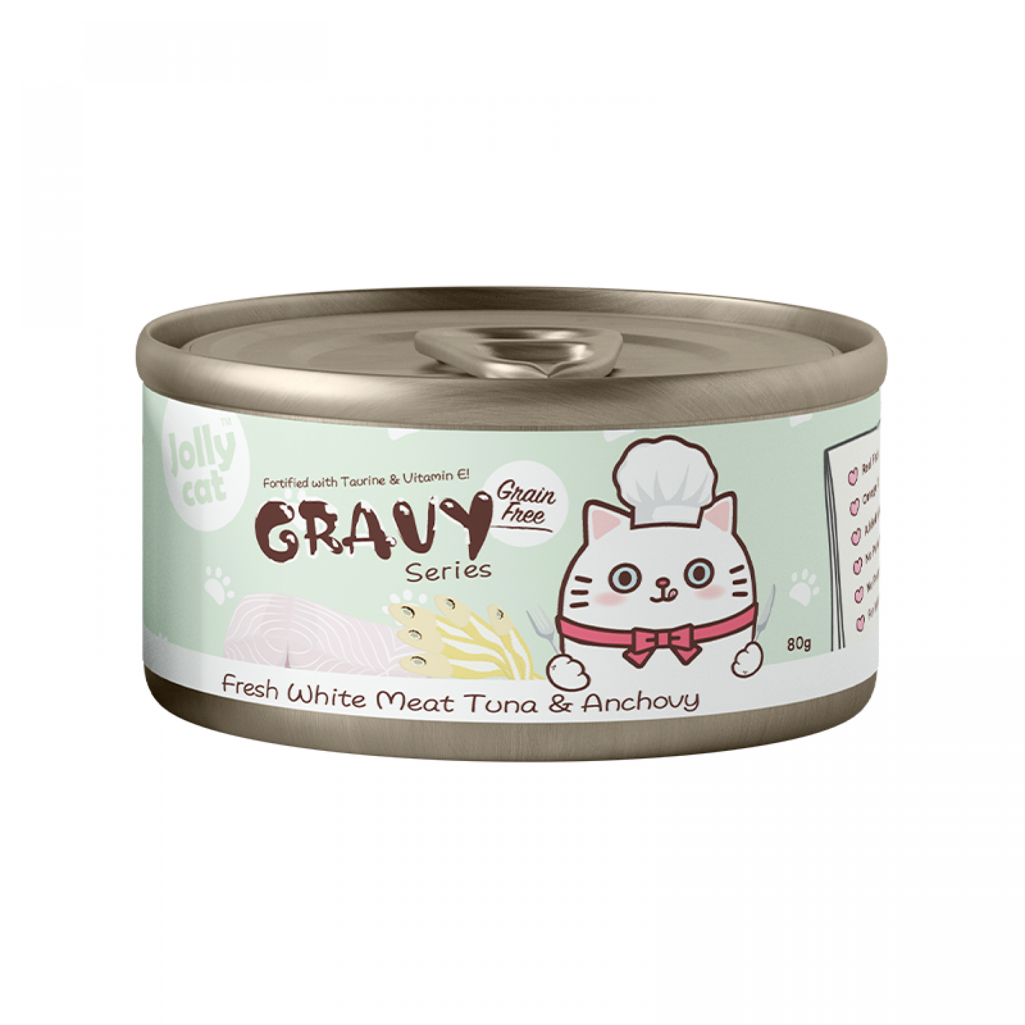 Jolly Cat Fresh White Meat Tuna & Anchovy in Gravy 80g