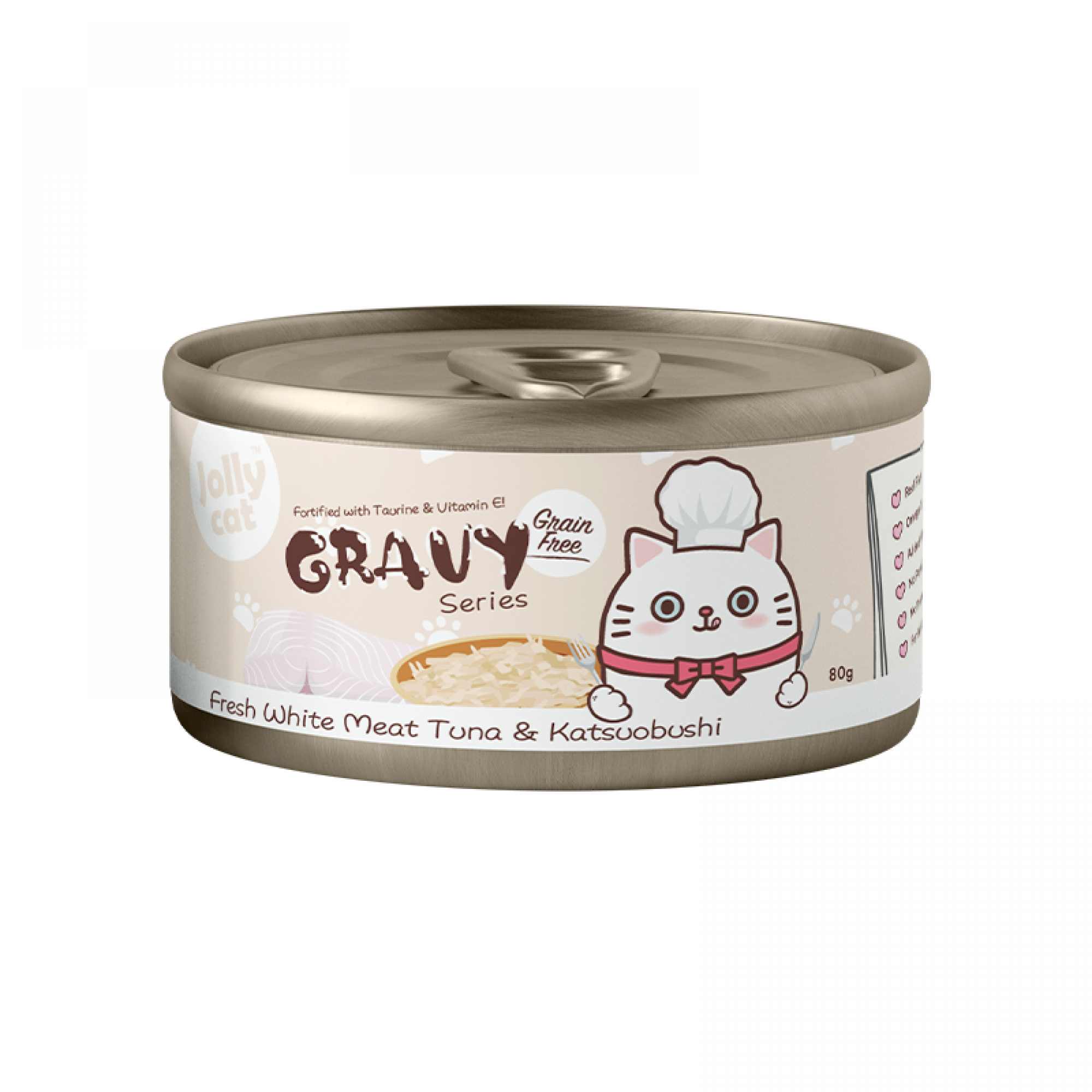 Jolly Cat Fresh White Meat Tuna & Katsuobushi in Gravy 80g