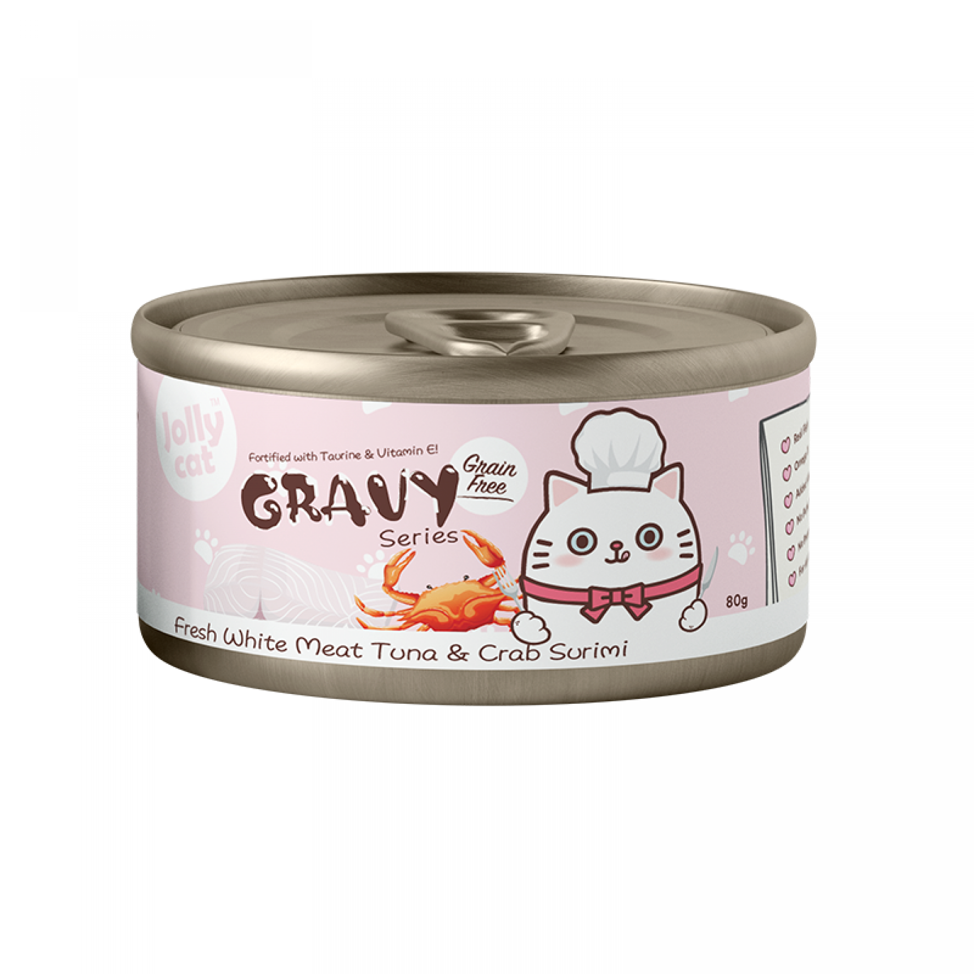 Jolly Cat Fresh White Meat Tuna & Crab in Gravy 80g