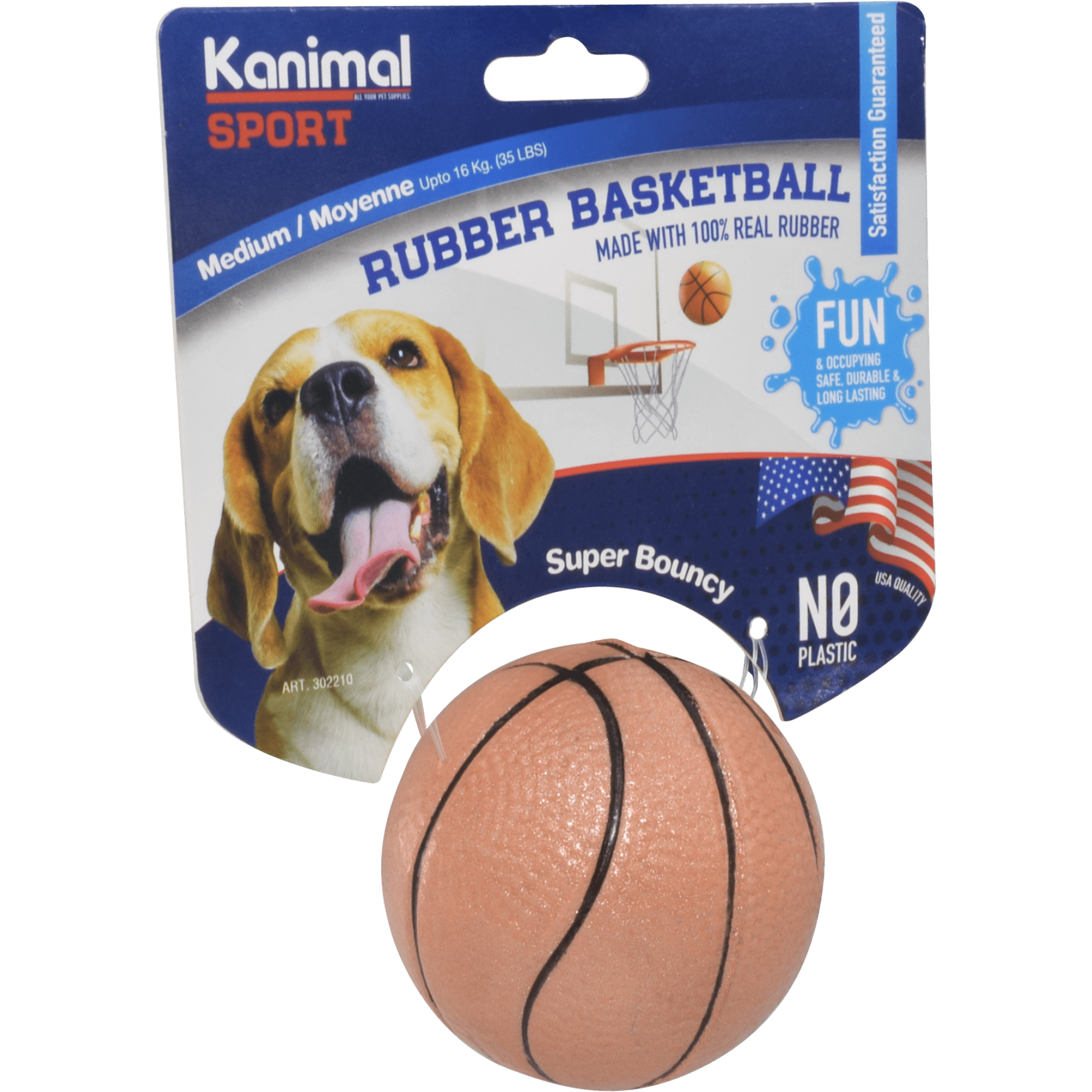Kanimal - Dog Toy - Sport Rubber Basketball Size L (7.2cm)