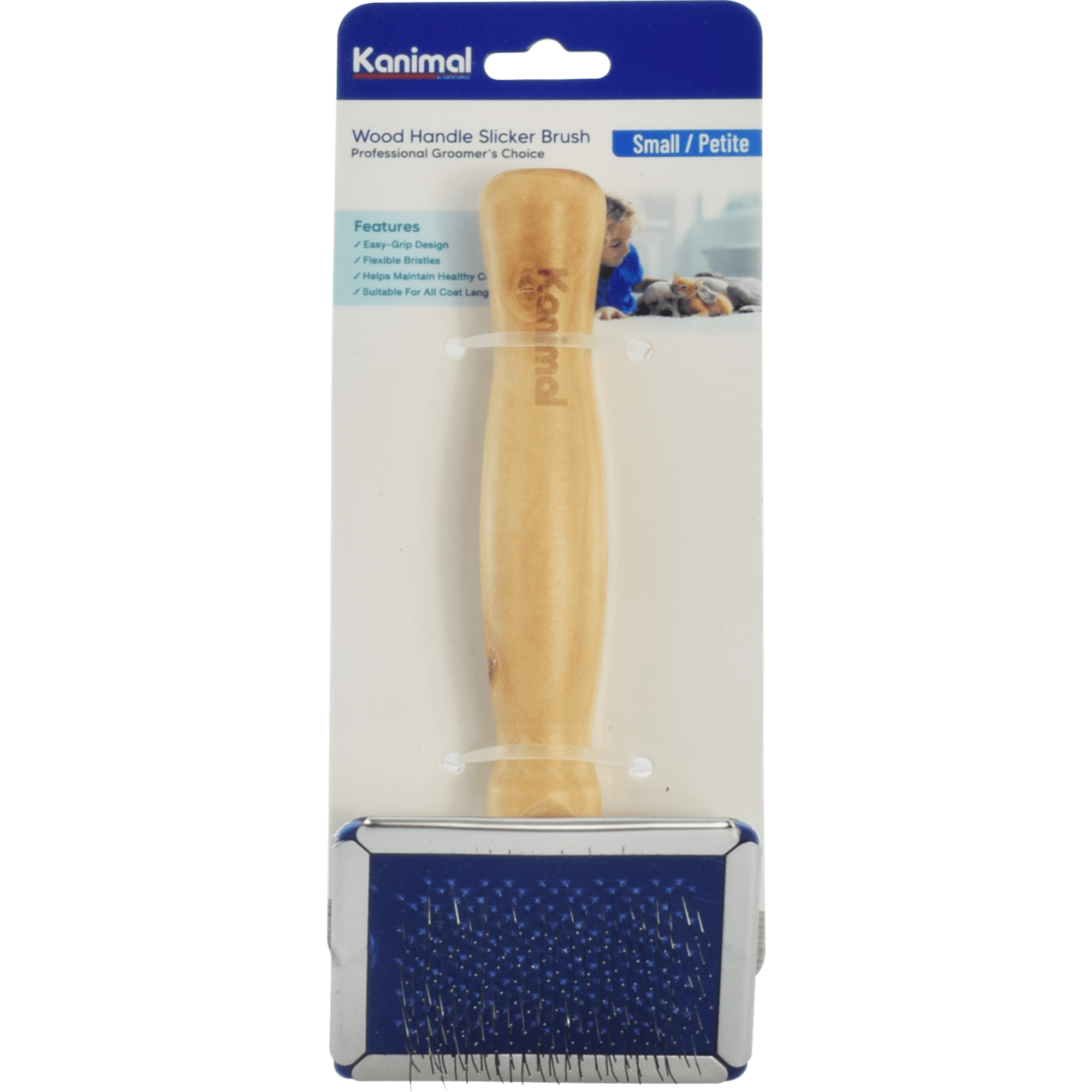 Kanimal - Wood Handle Slicker Size S (6.3x12cm)
