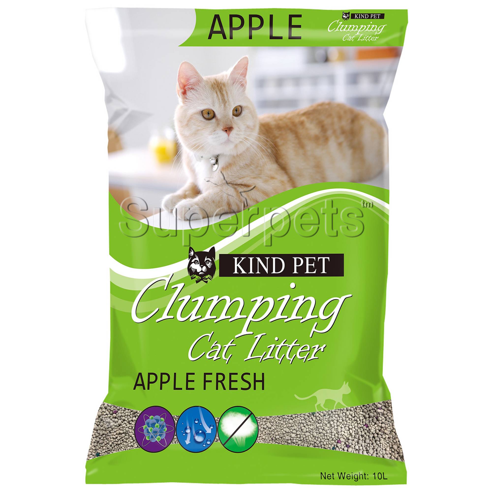 Kind Pet - Clumping Cat Litter Fine 10L - Apple