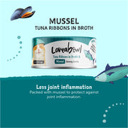 Loveabowl Tuna Ribbons in broth with Mussel 70g x 24 cans (1 Carton)