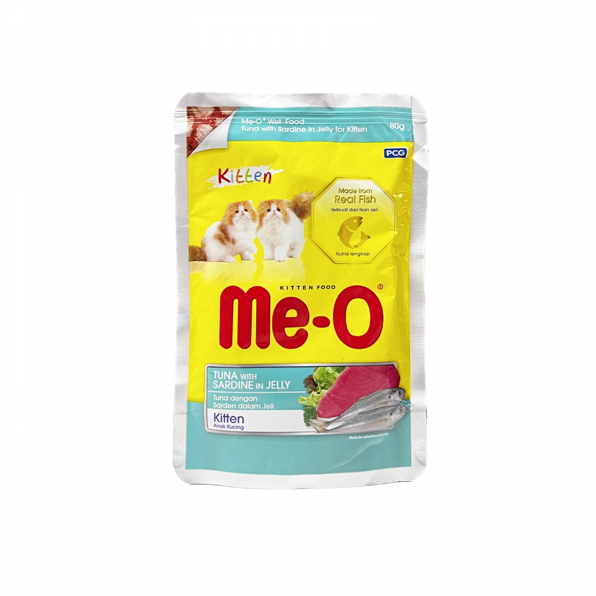 Me-O - Pouch Kitten - Tuna With Sardine in Jelly 80g