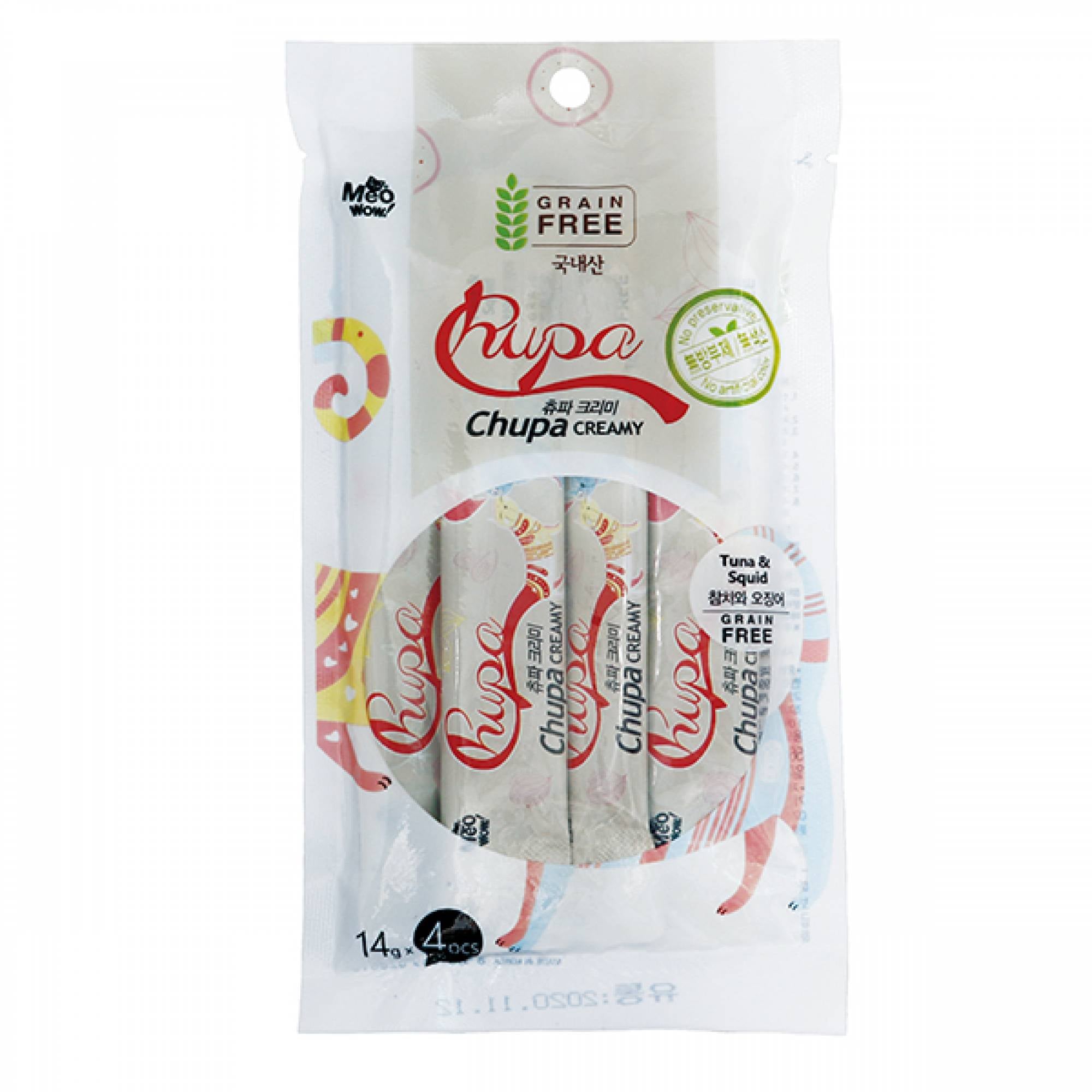 Meowow Chupa Creamy Tuna & Squid 4x14g