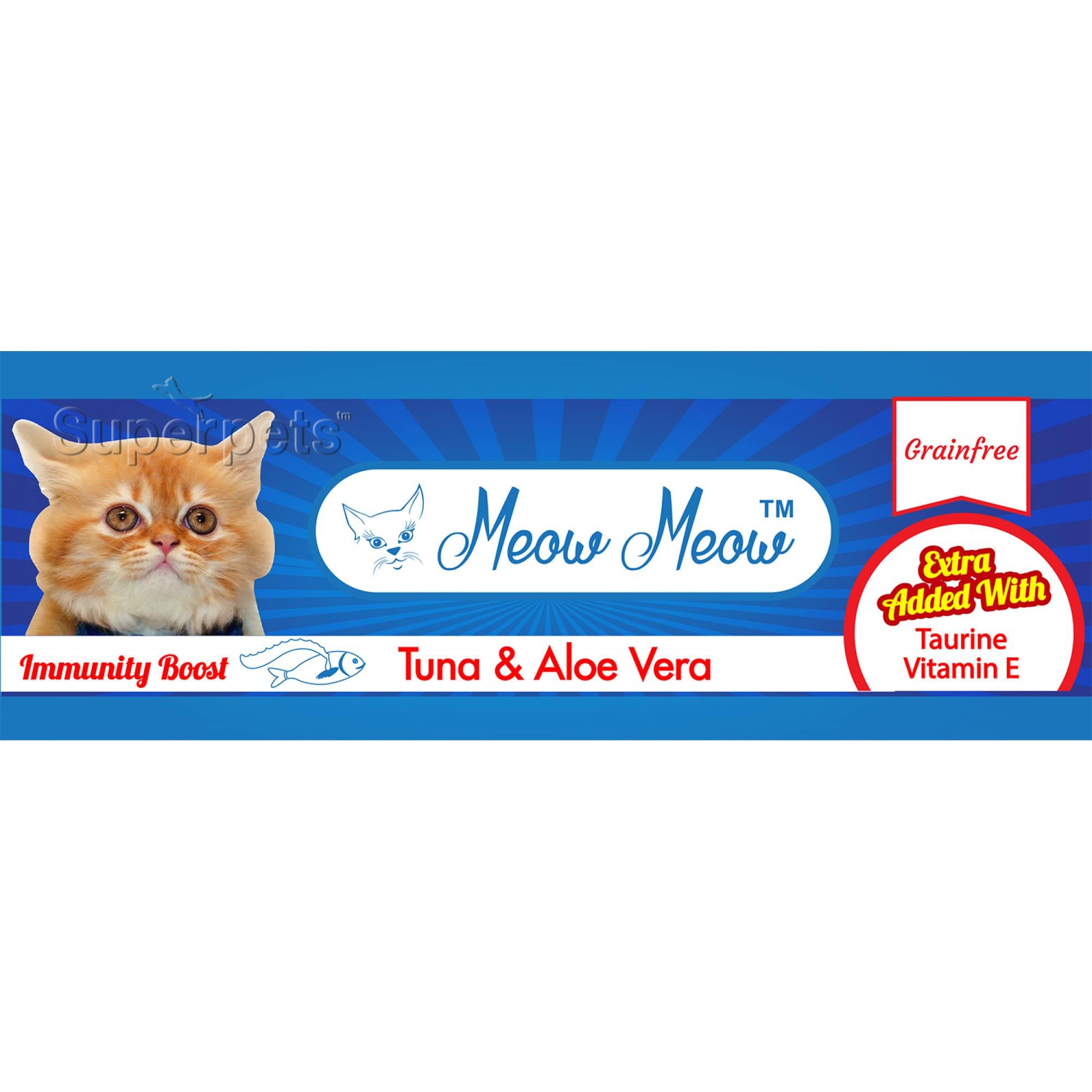 Meow Meow - Tuna & Aloe Vera - Grain Free 80g x 24pcs (1 carton) (*Donation*)