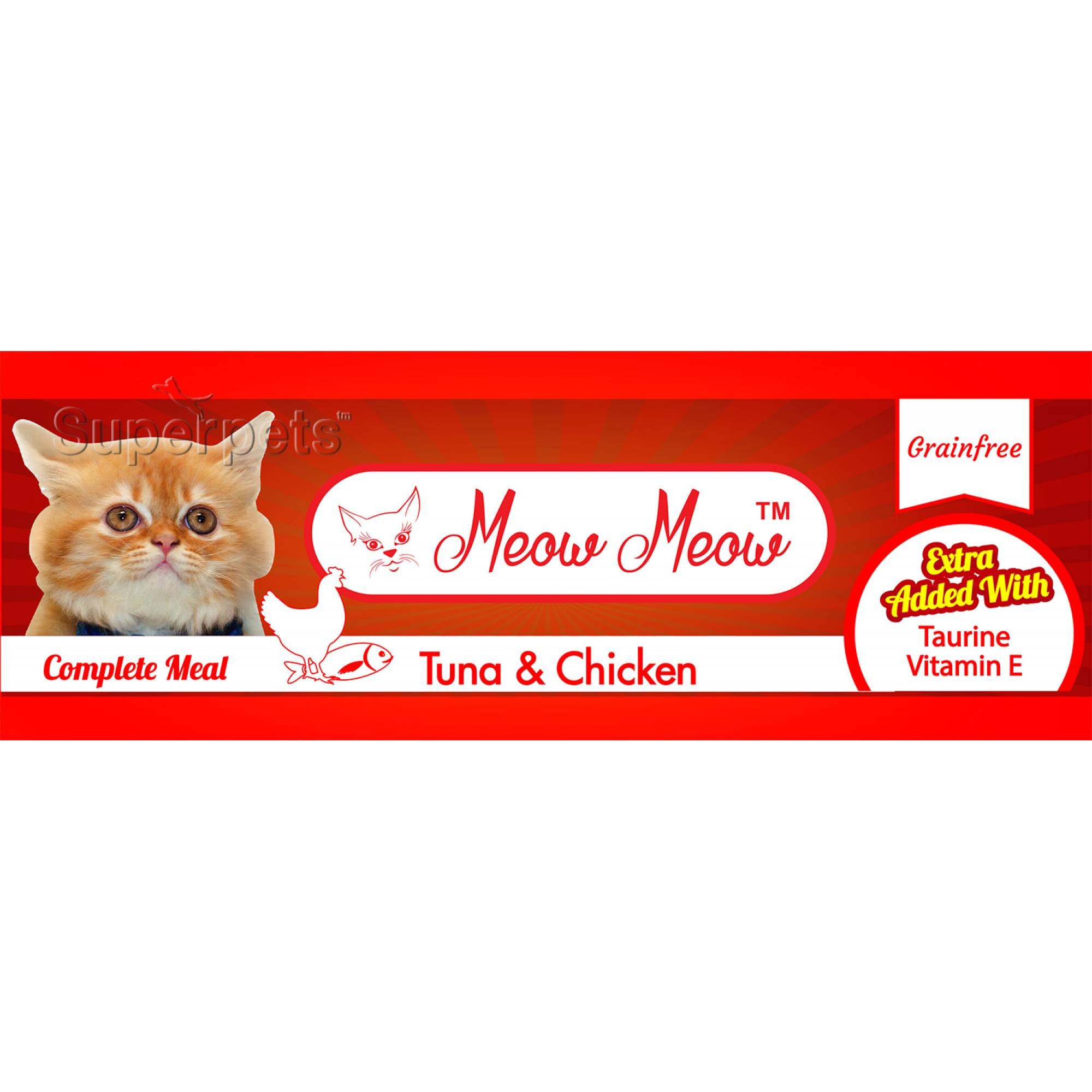 Meow Meow - Tuna & Chicken - Grain Free 80g x 24pcs (1 carton) (*Donation*)