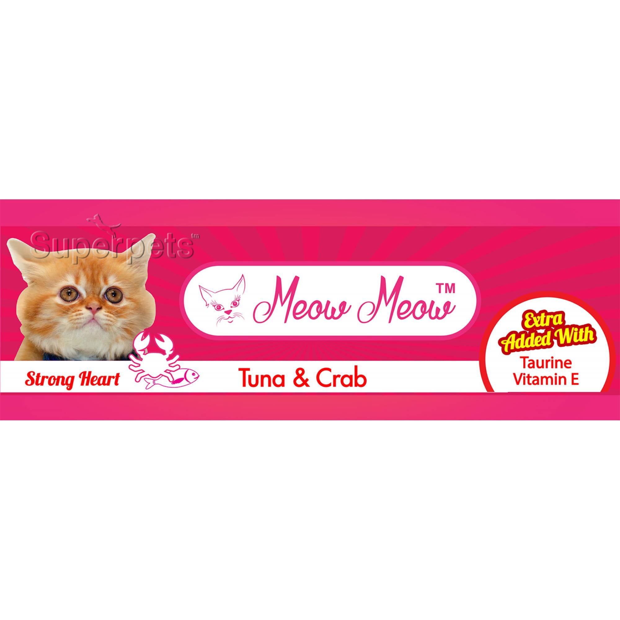 Meow Meow - Tuna & Crab - Grain Free 80g x 24pcs (1 carton) (*Donation*)