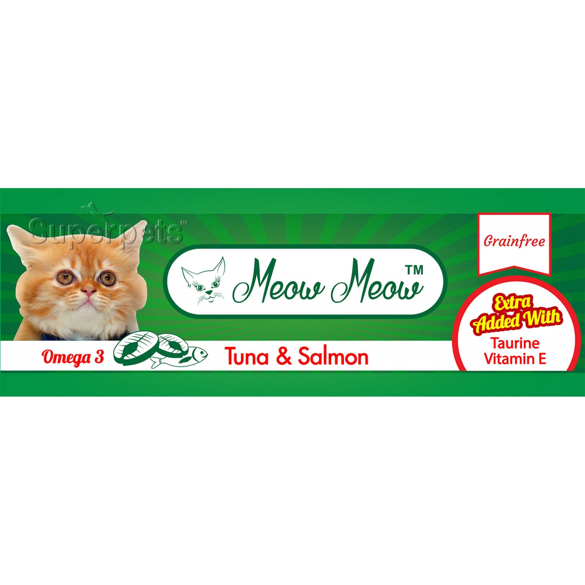 Meow Meow - Tuna & Salmon - Grain Free 80g x 24pcs (1 carton) (*Donation*)