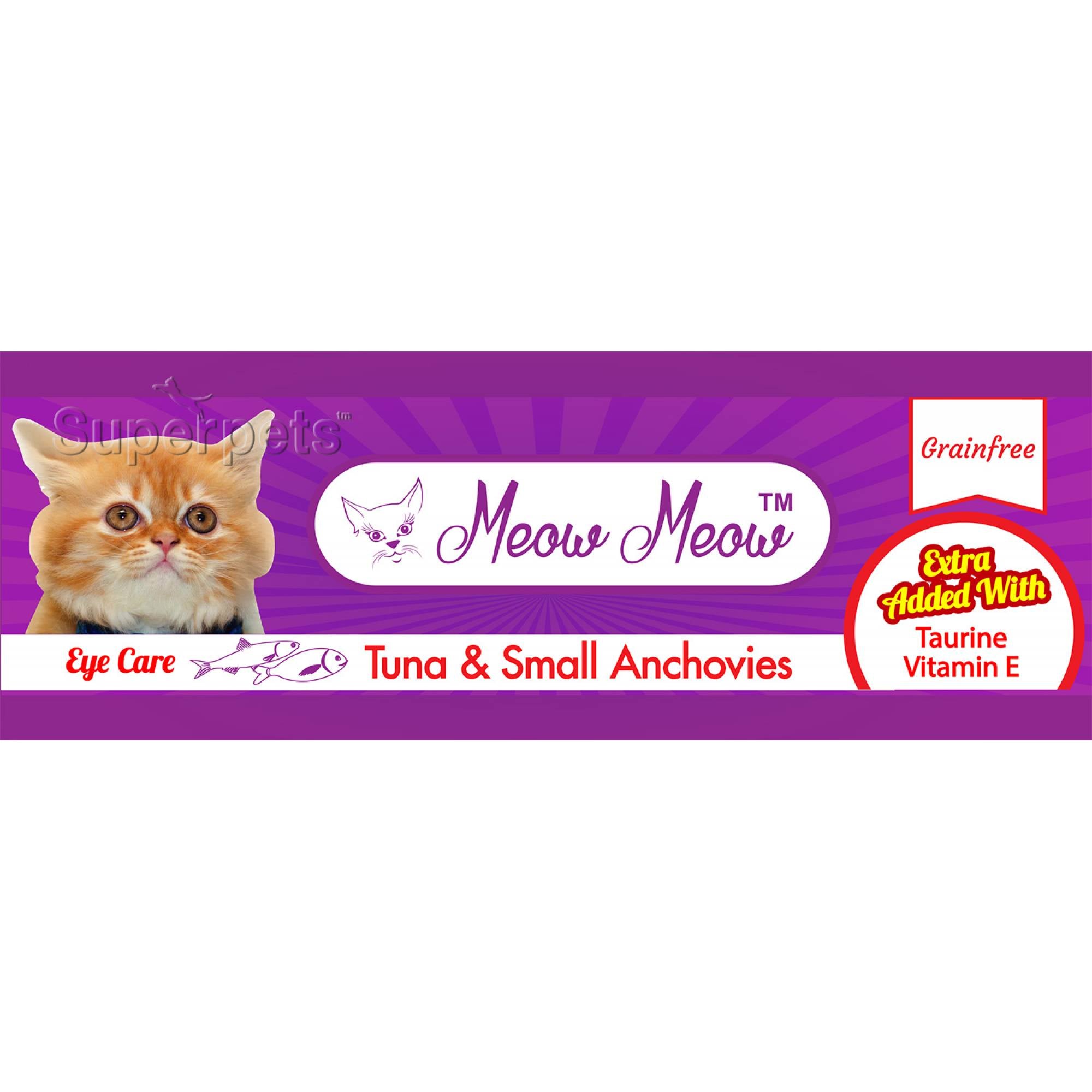 Meow Meow - Tuna & Small Anchovies - Grain Free 80g x 24pcs (1 carton) (*Donation*)