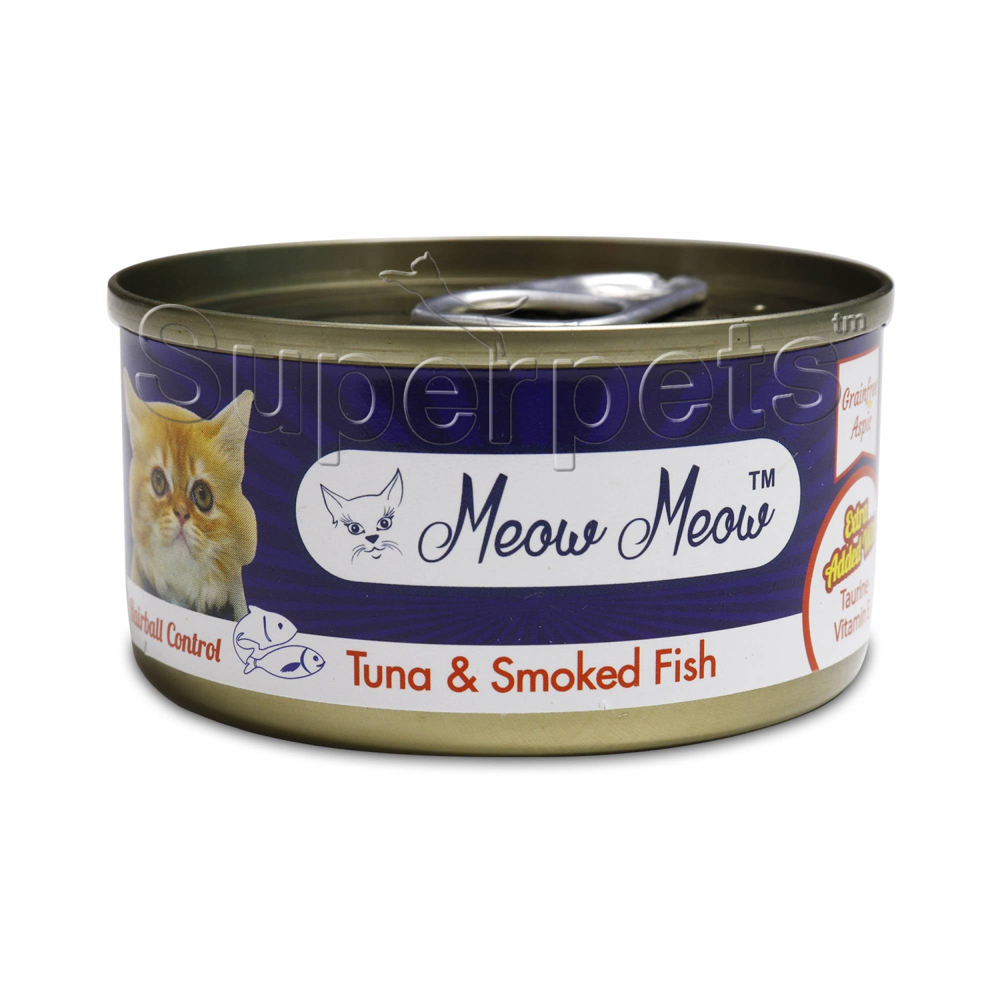 Meow Meow - Tuna & Smoked Fish - Grain Free 80g x 24pcs (1 carton) (*Donation*)