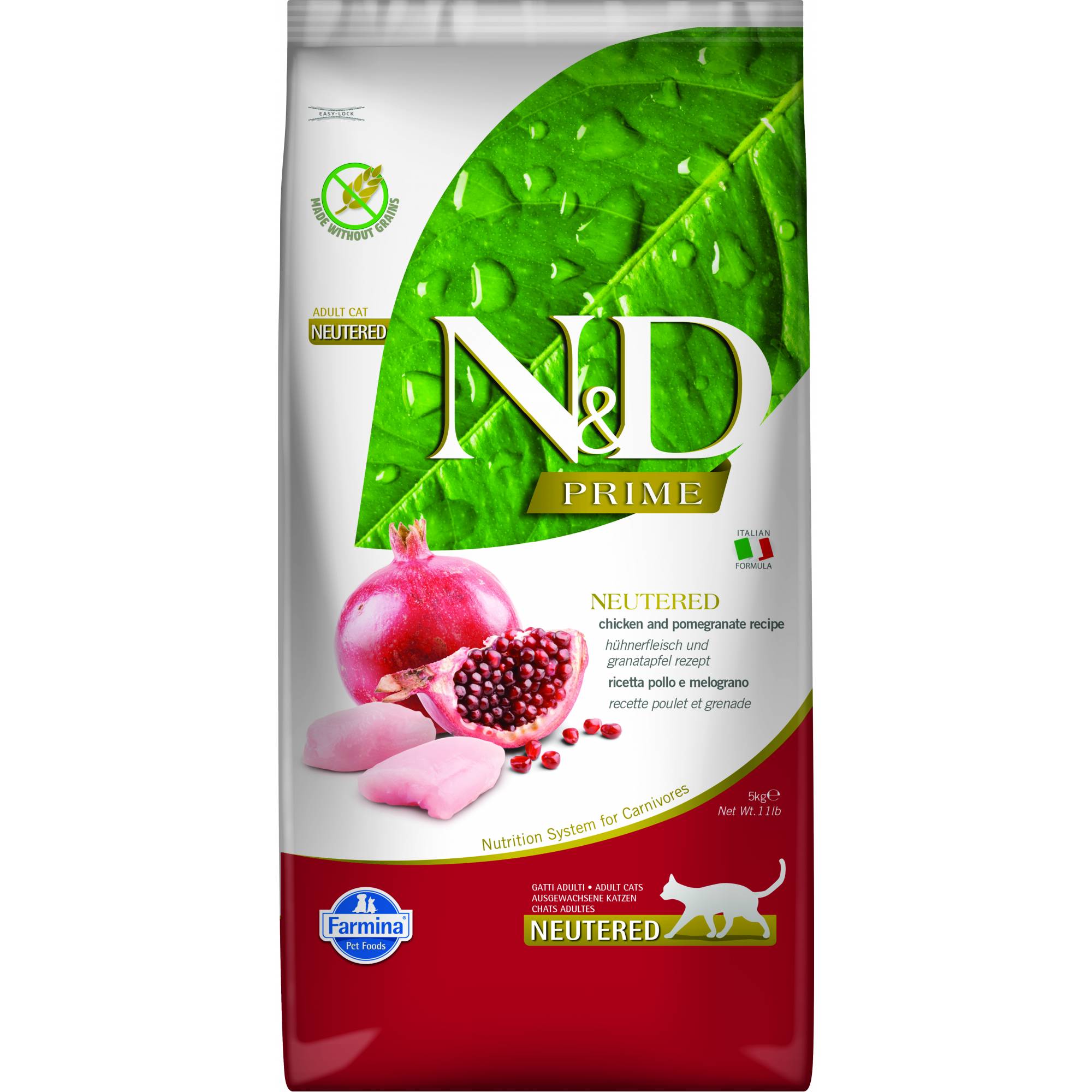 Farmina - N&D Grain-Free Feline Adult Neutered - Chicken & Pomegranate 5kg