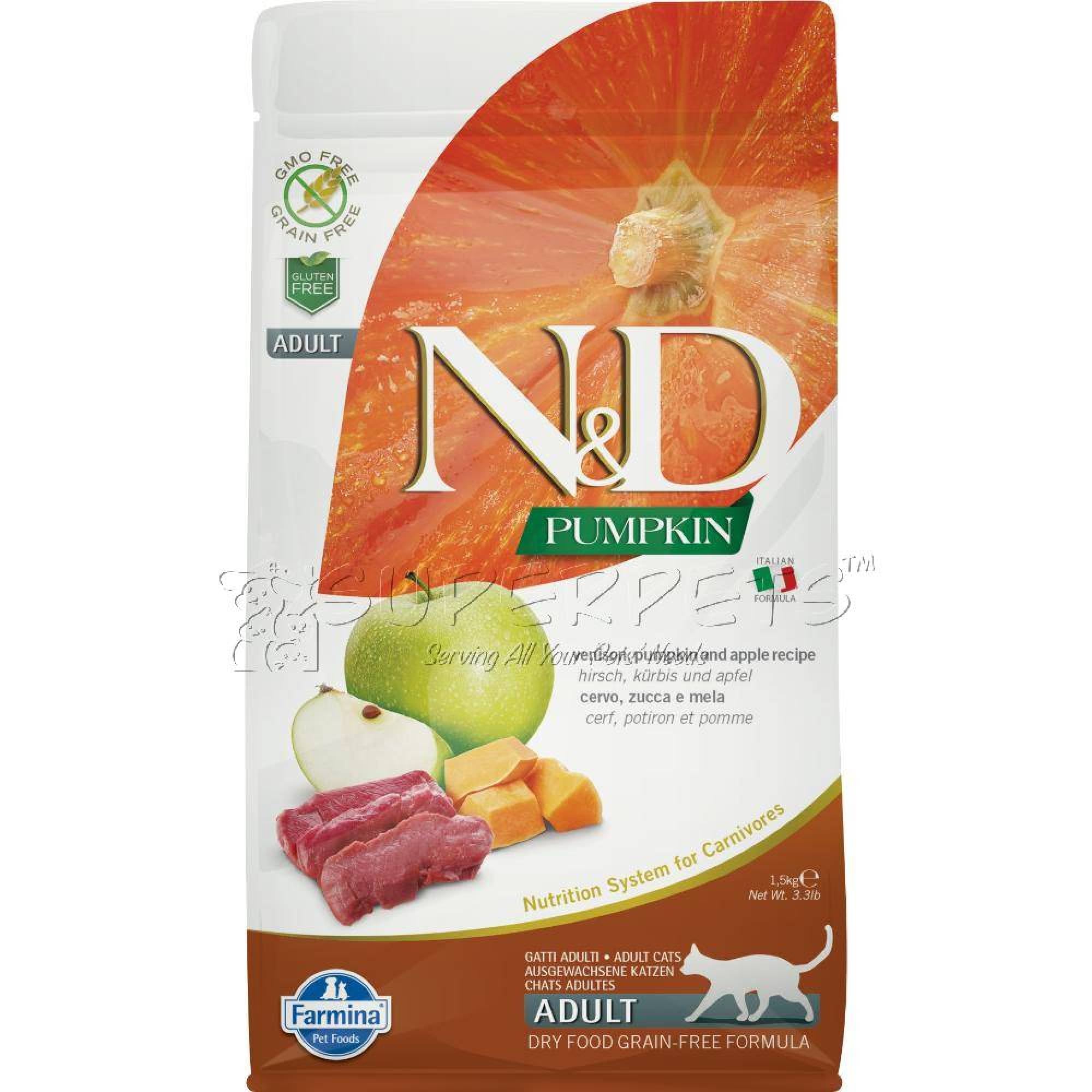Farmina N&D Feline Pumpkin Venison & Apple - Adult 1.5kg