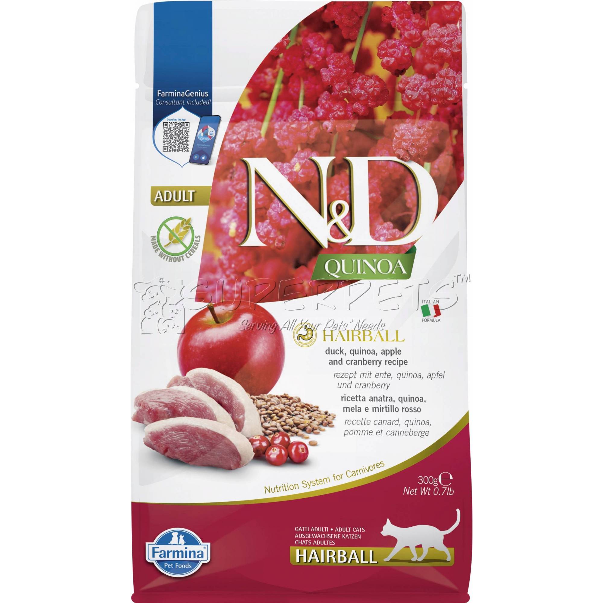 Farmina N&D Feline Quinoa Hairball 300g