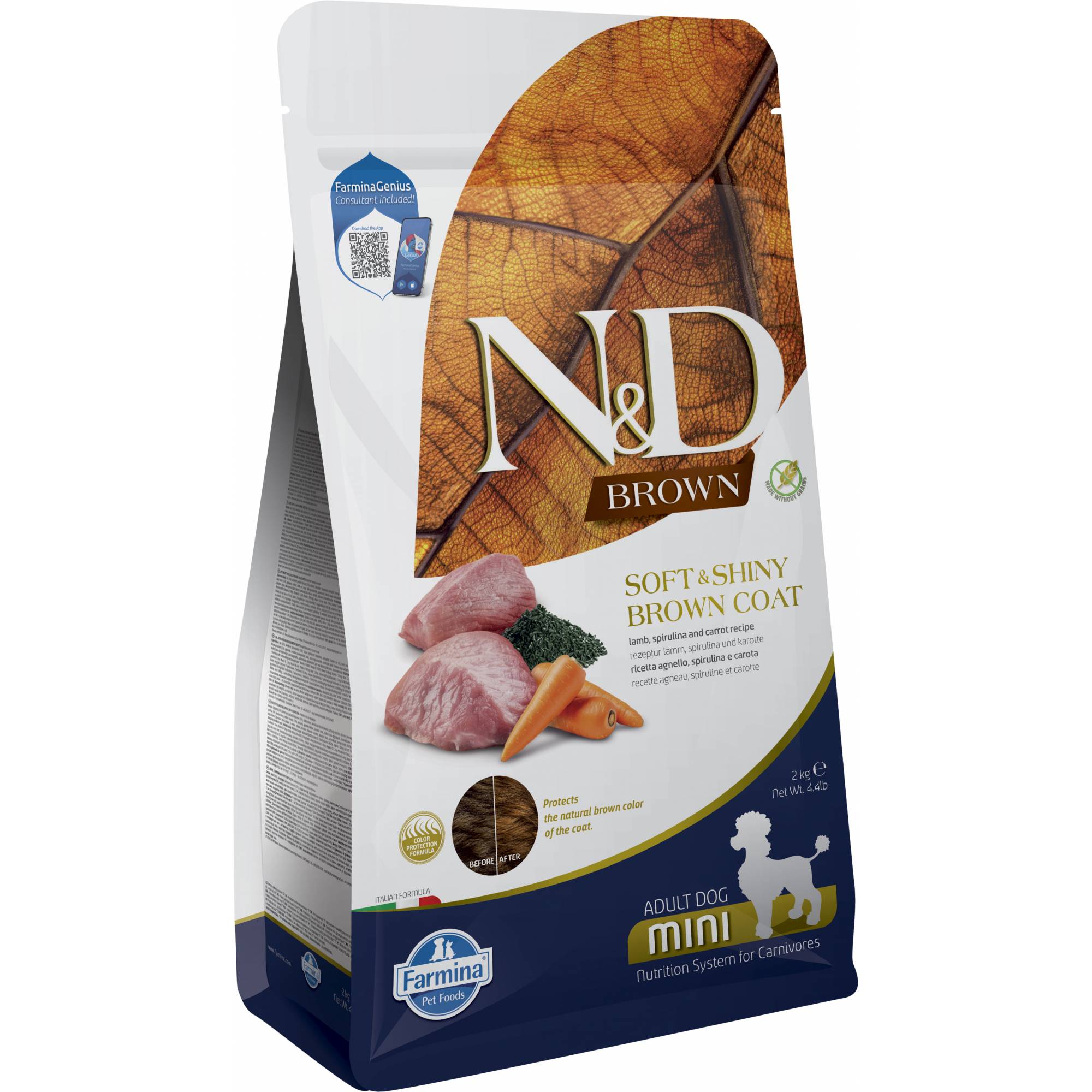 Farmina - N&D Brown Canin Adult Mini - Lamb, Potato, Spirul & Carrot  2kg