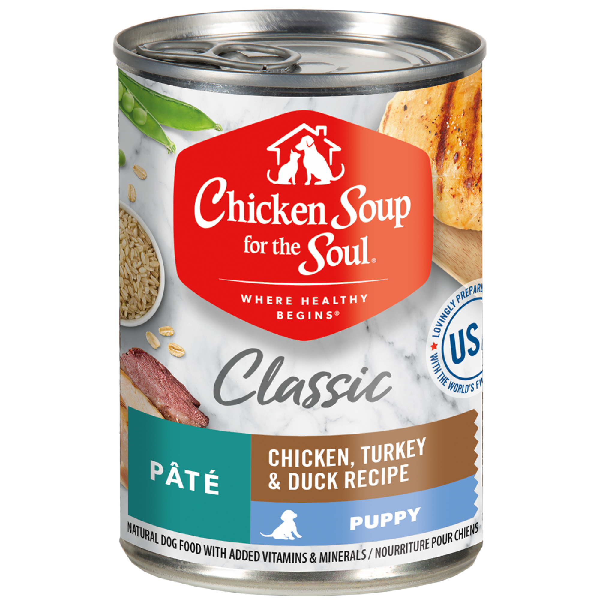 Chicken Soup for the Soul Dog Classic Pate 13oz Puppy Chicken, Turkey & Duck Recipe