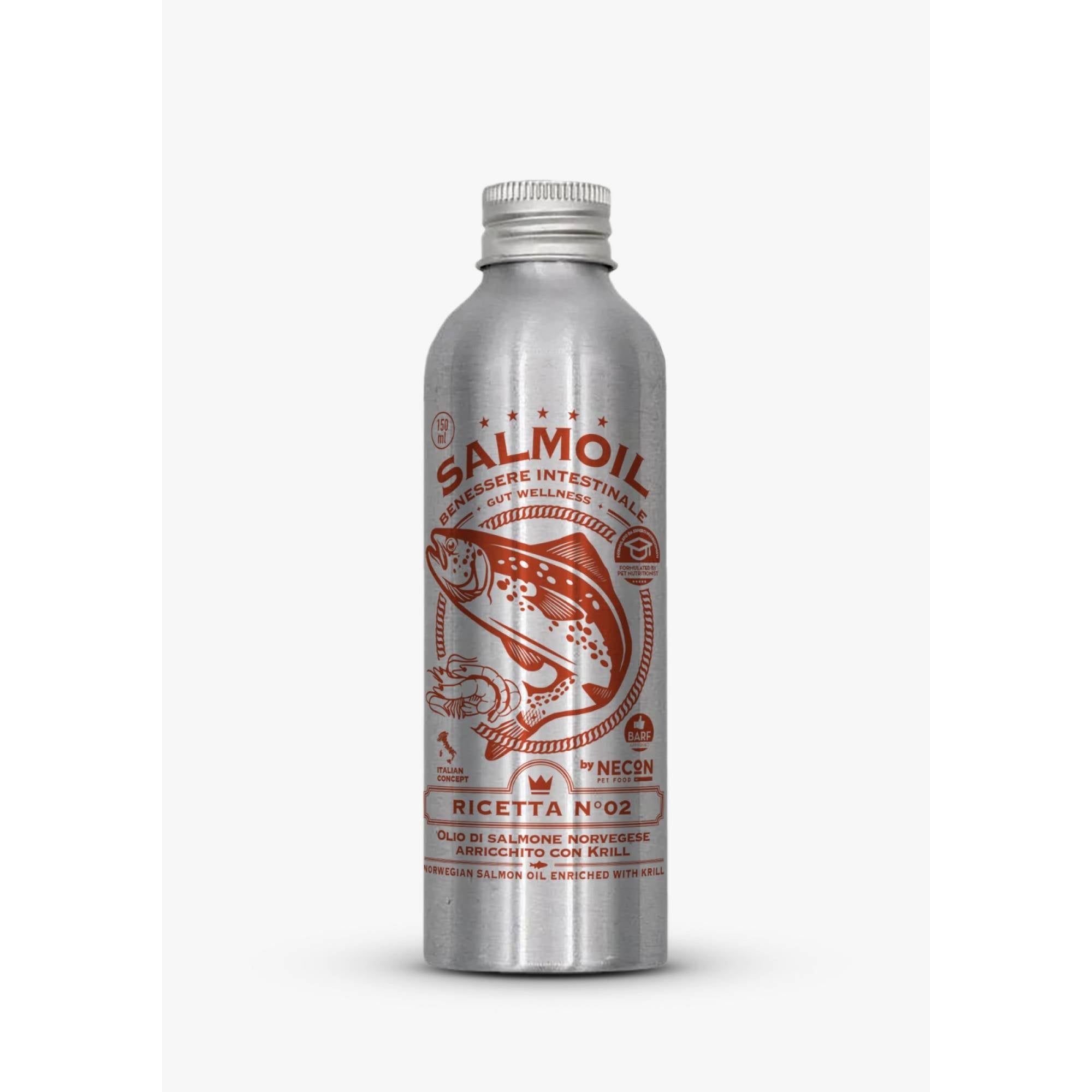 Salmoil Norwegian Salmon Oil - Recipe 2 - Gut Wellness Supplement (Orange/red) 150ml