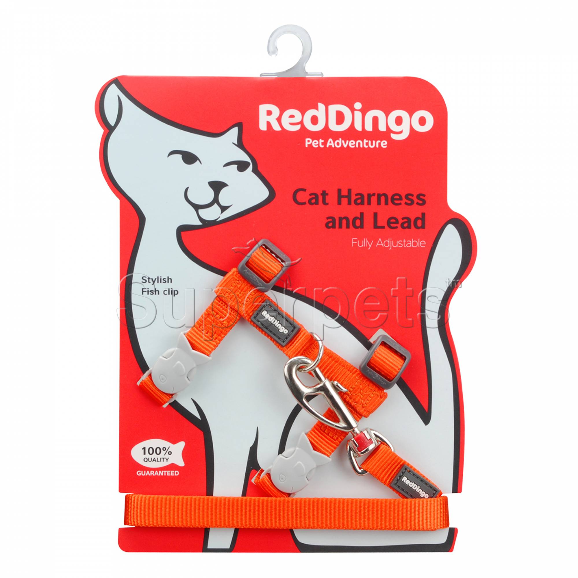 Red Dingo Cat Harness & Lead Combo - Orange