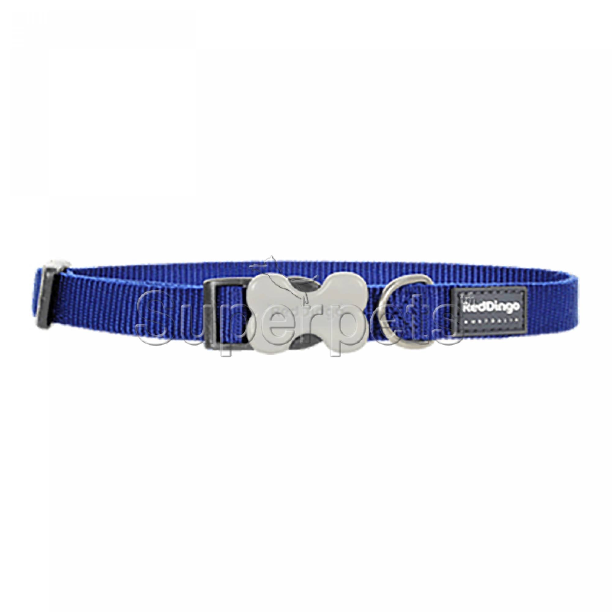 Red Dingo Dog Collar 15mm - Dark Blue