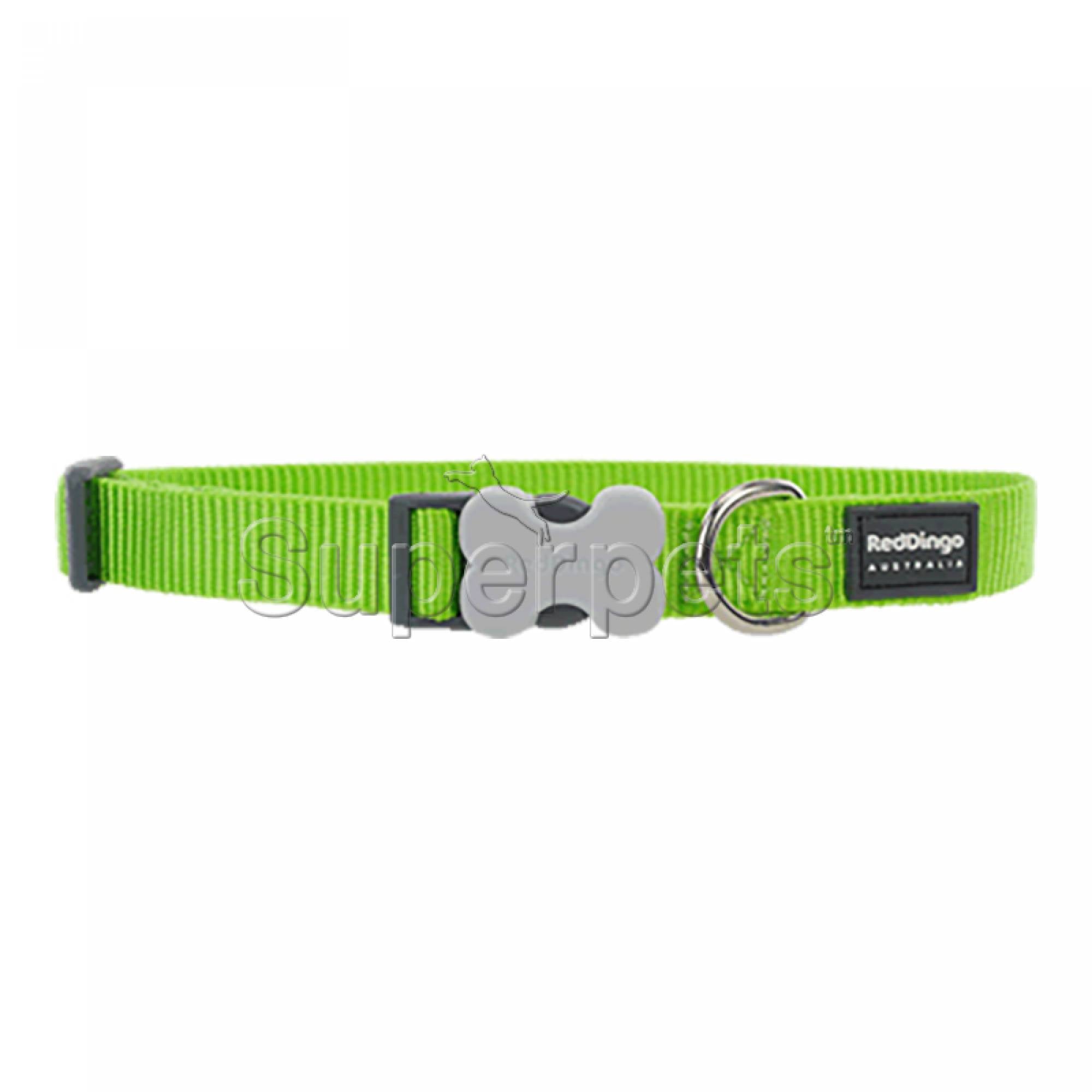 Red Dingo Dog Collar 20mm - Lime Green