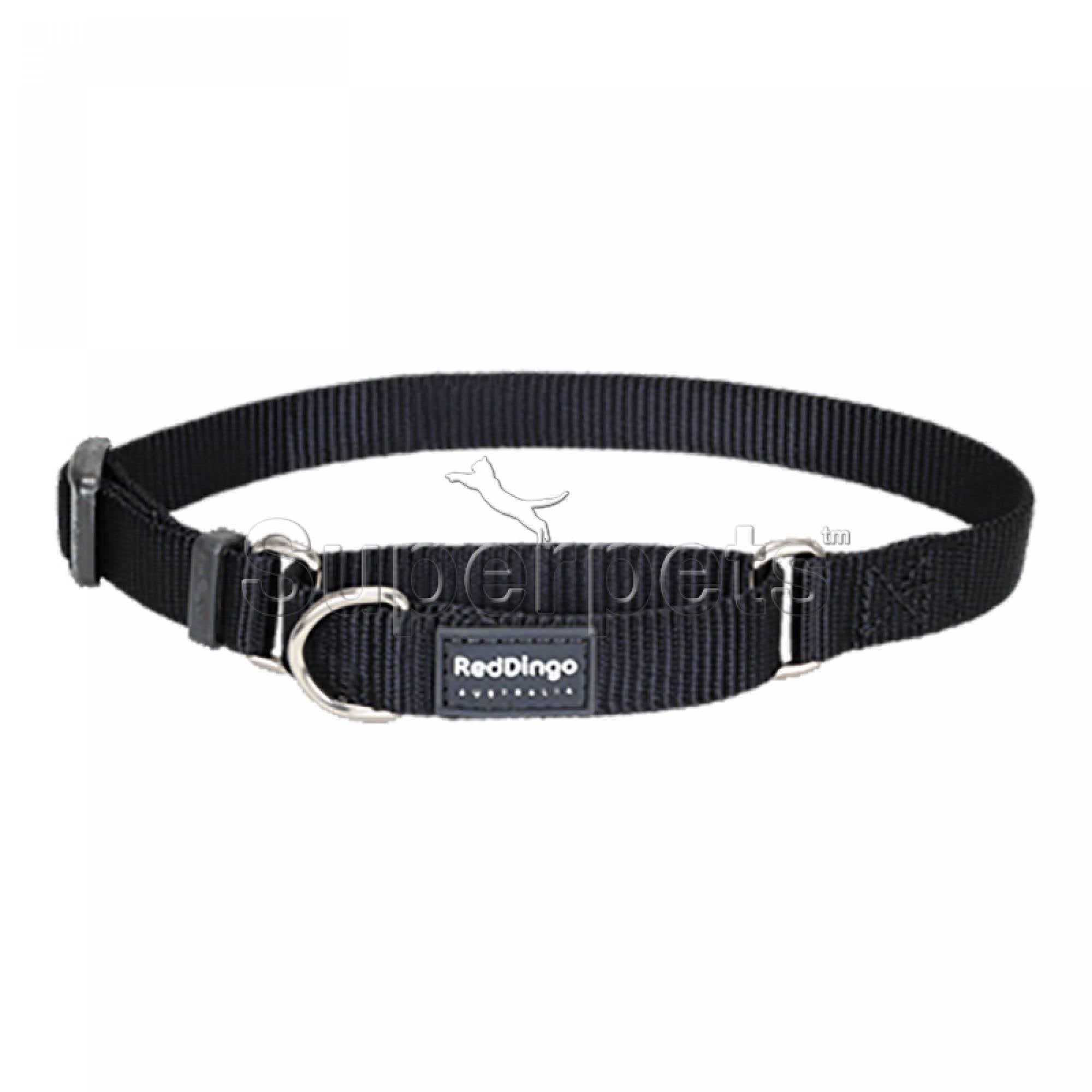 Red Dingo Dog Half Check Collar 15mm - Black