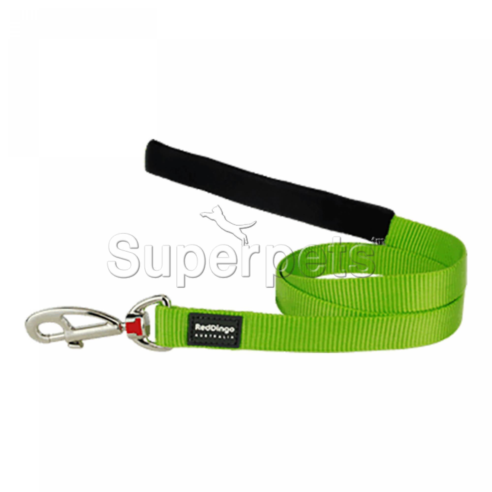 Red Dingo Dog 1.2m Plain Lead 12mm - Lime Green