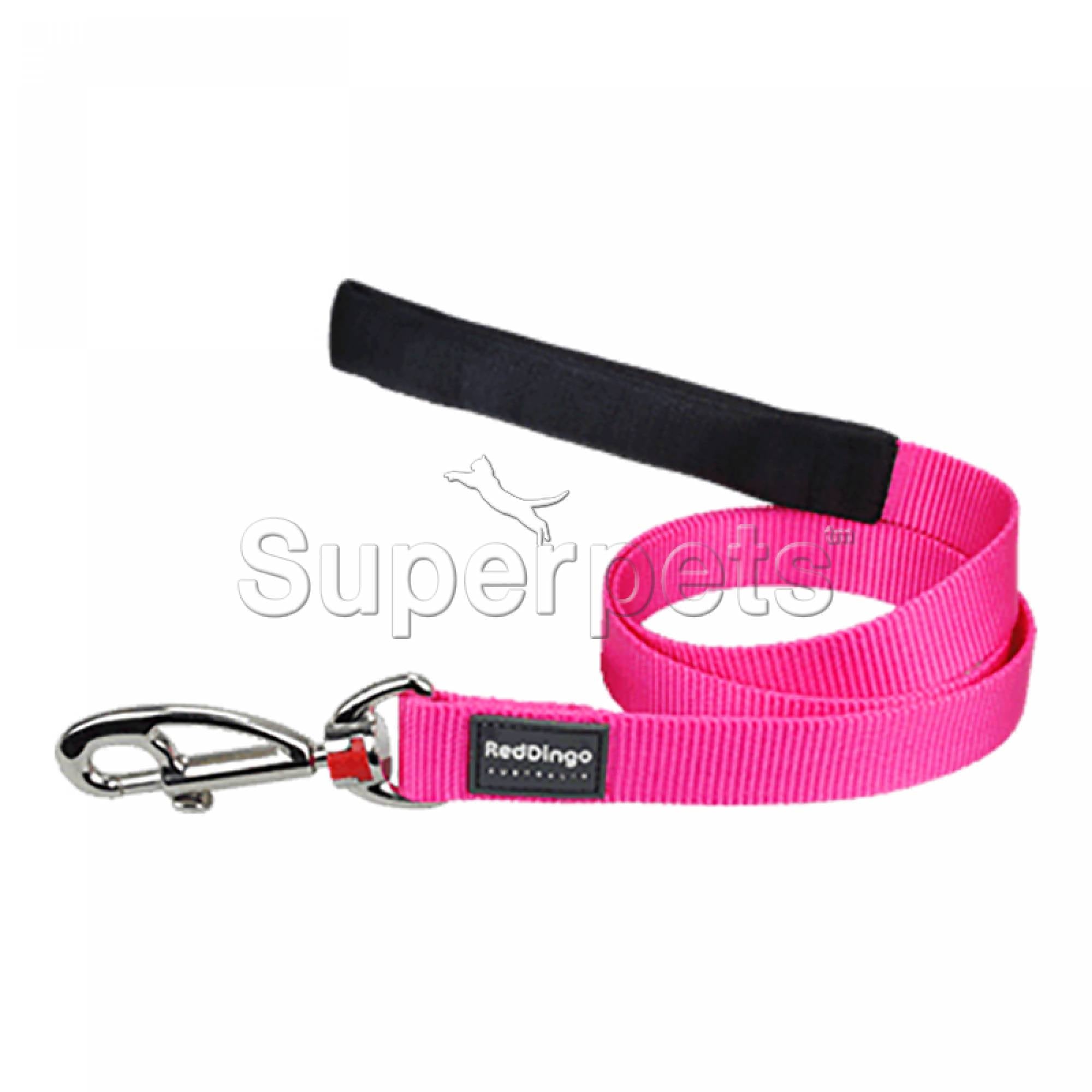 Red Dingo Dog 1.2m Plain Lead 15mm - Hot Pink