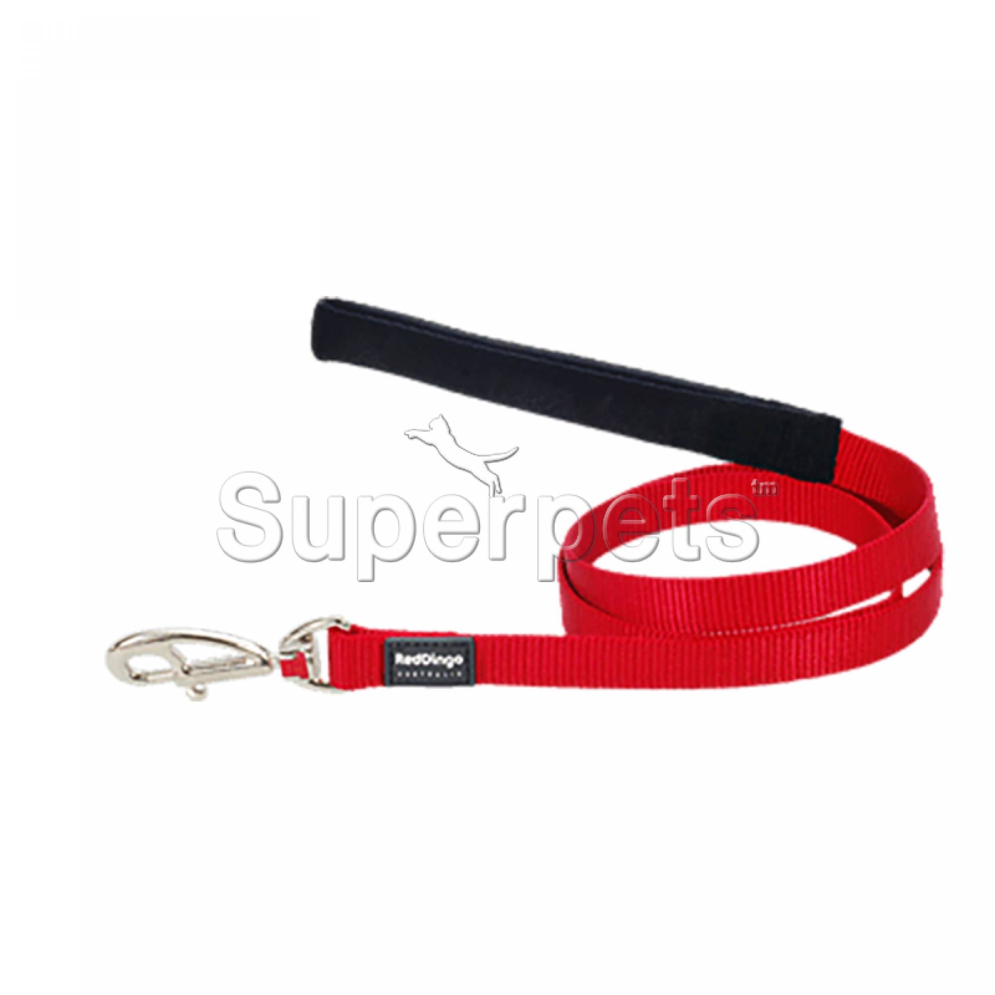Red Dingo Dog 1.2m Plain Lead 15mm - Red