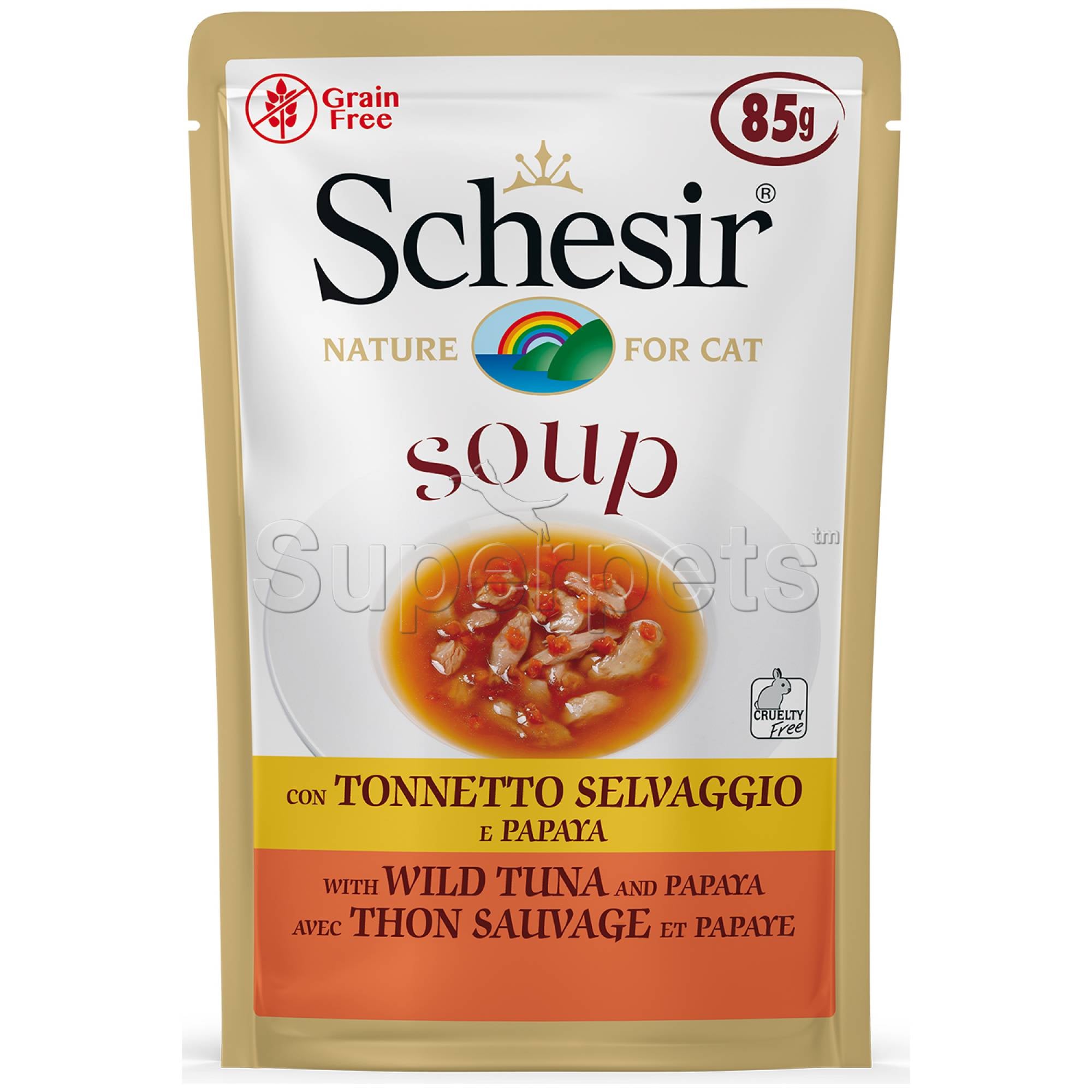 Schesir Cat - Soup Pouch - Wild Tuna and Papaya 85g