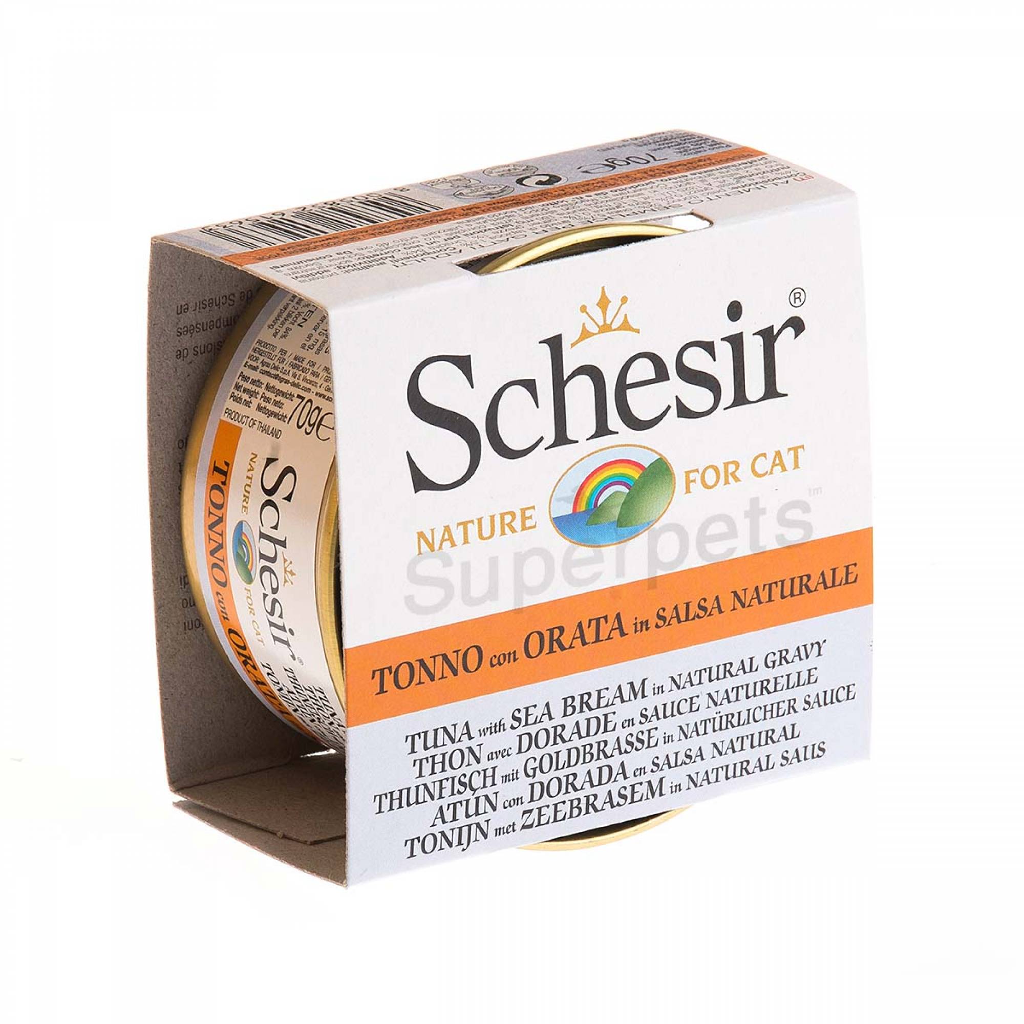 Schesir Cat - Tuna with Sea Bream in Natural Gravy 70g