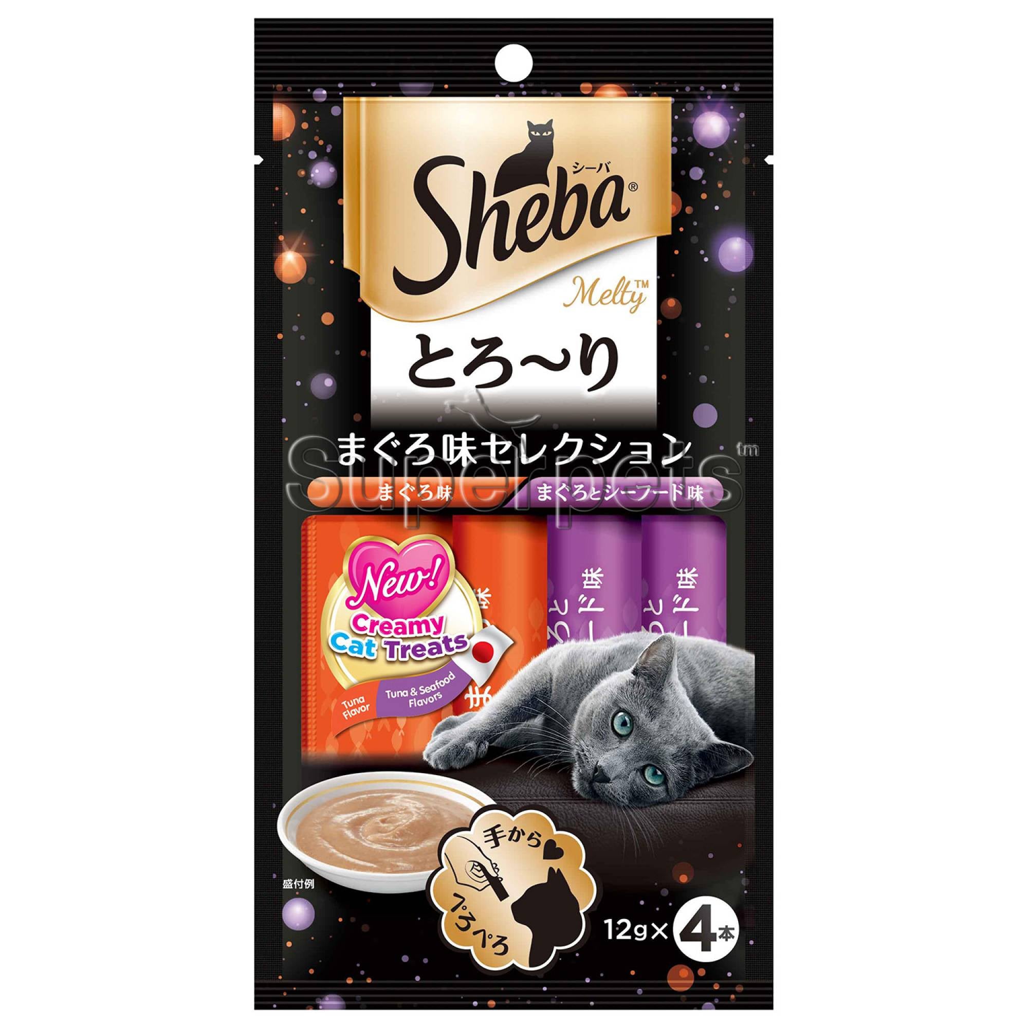 Sheba - Melty Creamy Cat Treats - Tuna / Tuna & Seafood Flavors 12g x 4