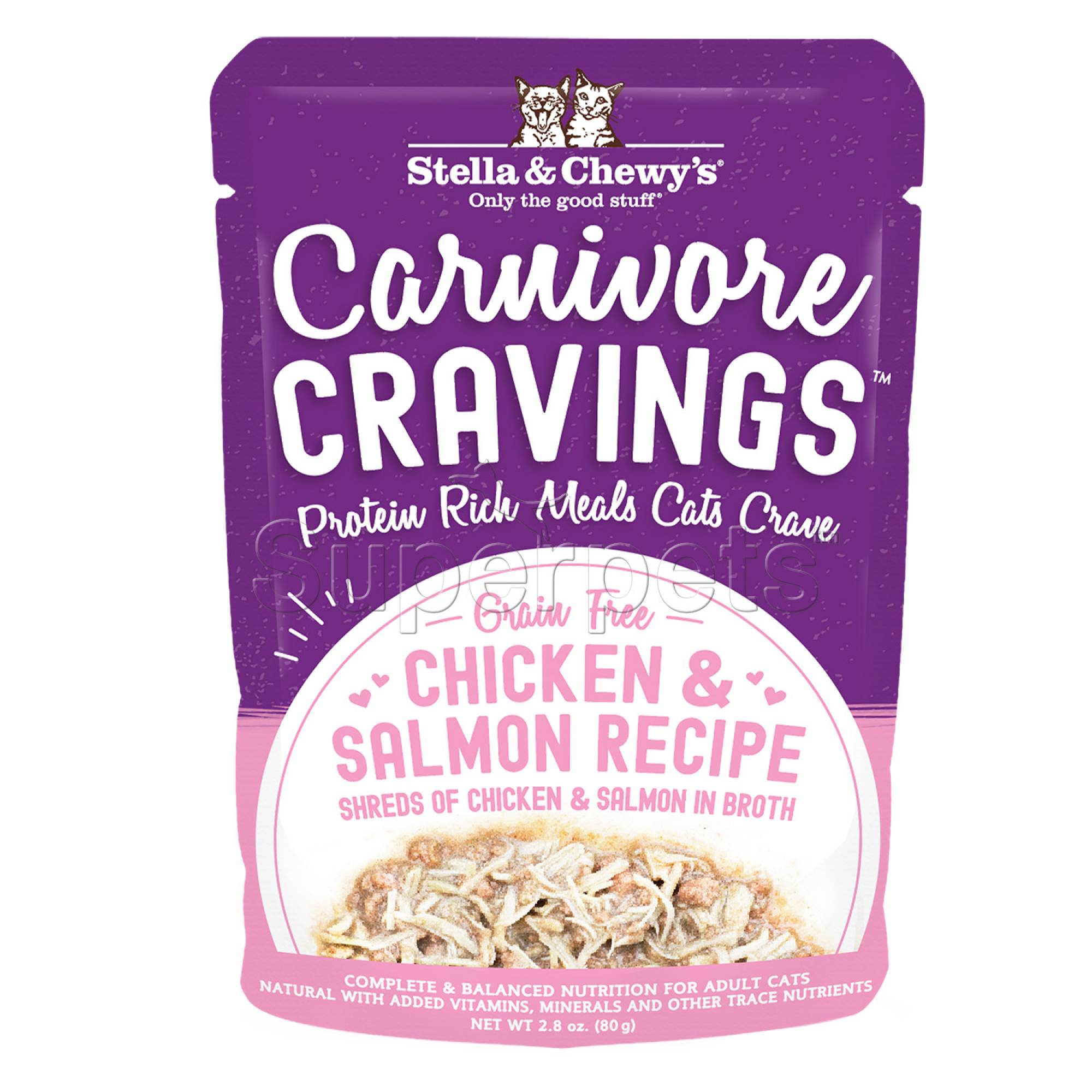 Stella & Chewy's - Cat Carnivore Cravings in Broth Pouch - Chicken & Salmon Recipe 2.8oz (80g)