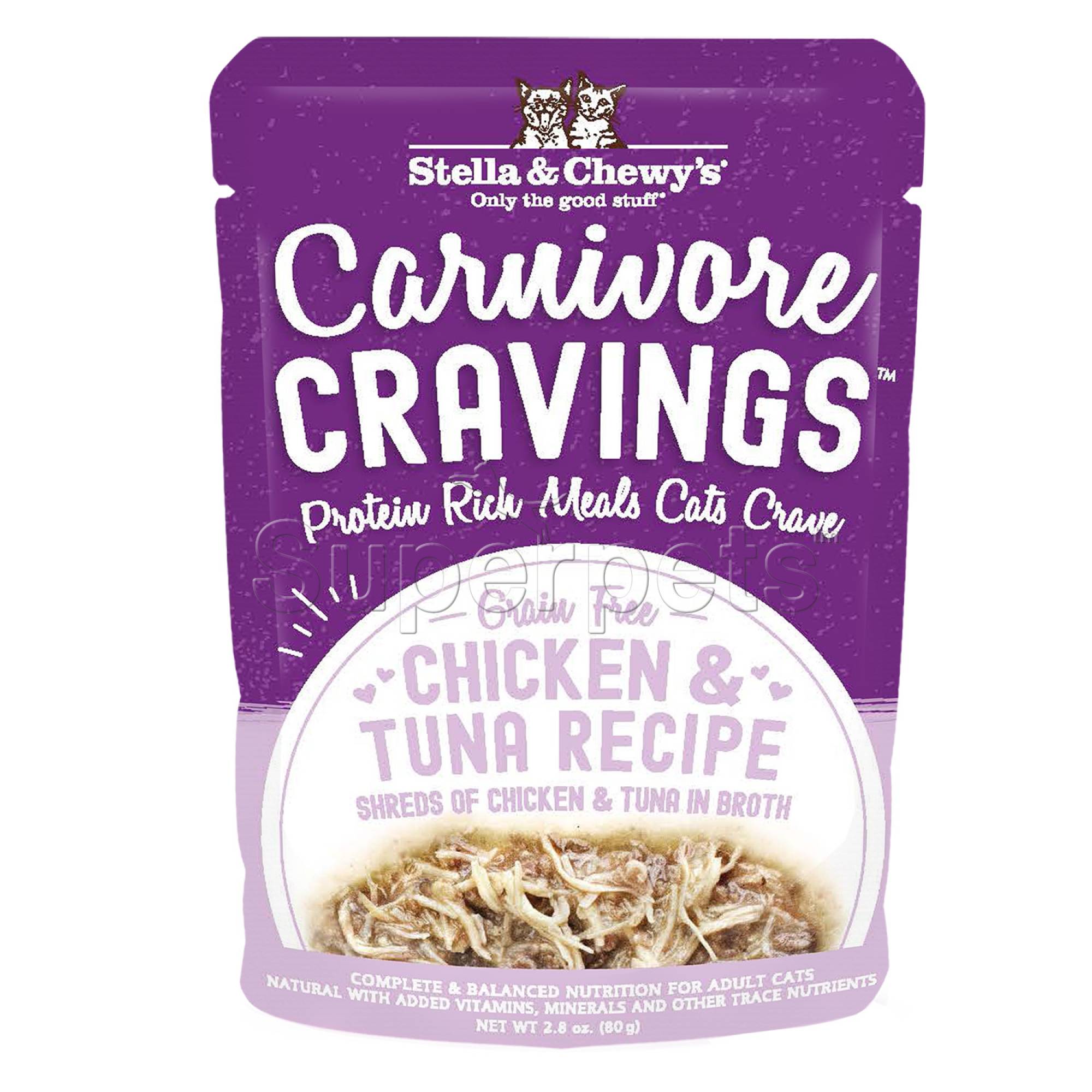 Stella & Chewy's - Cat Carnivore Cravings in Broth Pouch - Chicken & Tuna Recipe 2.8oz (80g)