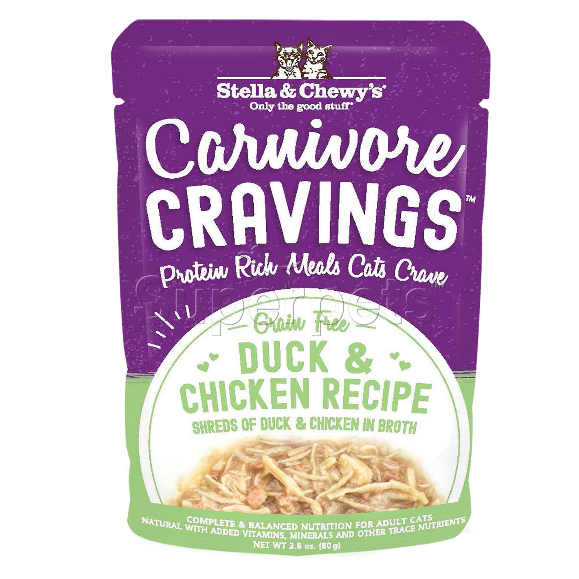 Stella & Chewy's - Cat Carnivore Cravings in Broth Pouch - Duck & Chicken Recipe 2.8oz (80g)
