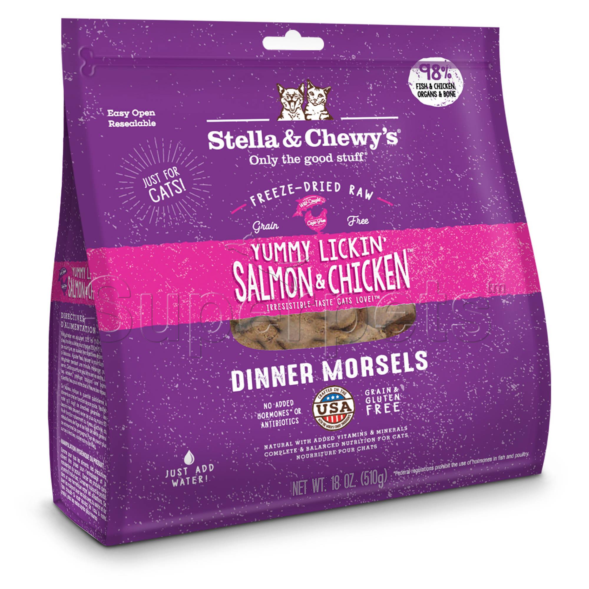 Stella & Chewy's - Cat Freeze-Dried Dinner Morsels - Yummy Lickin' Salmon & Chicken 18oz (510g)