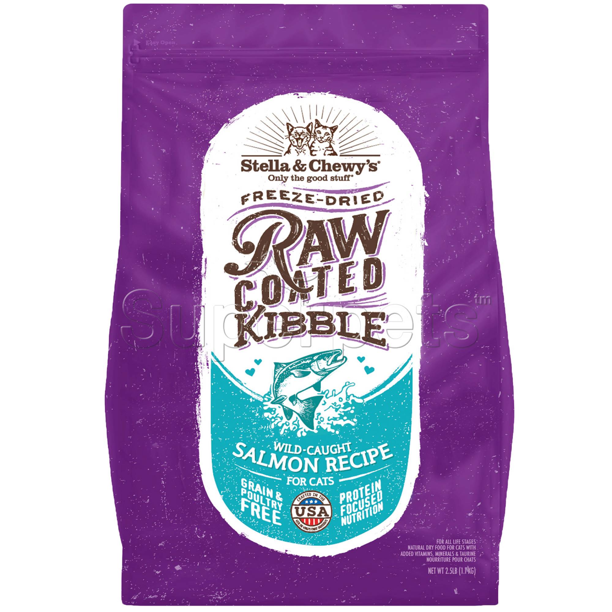 Stella & Chewy's - Cat Freeze-Dried Raw Coated Kibble - Wild-Caught Salmon Recipe 10lb (4.54kg)