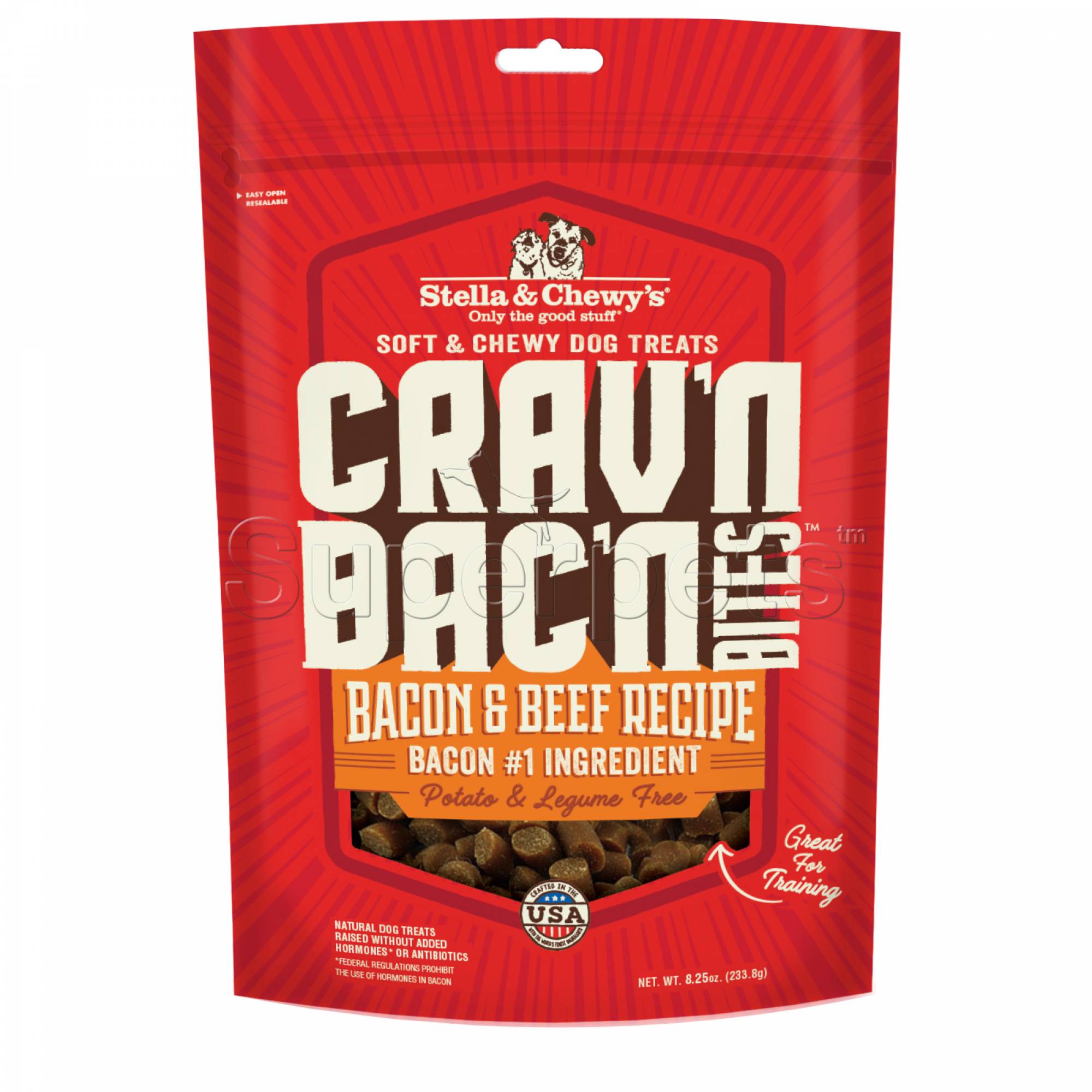 Stella & Chewy's - Dog Treats Crav'n Bac'n Bites Bacon & Beef Recipe 8.25oz (233.8g)