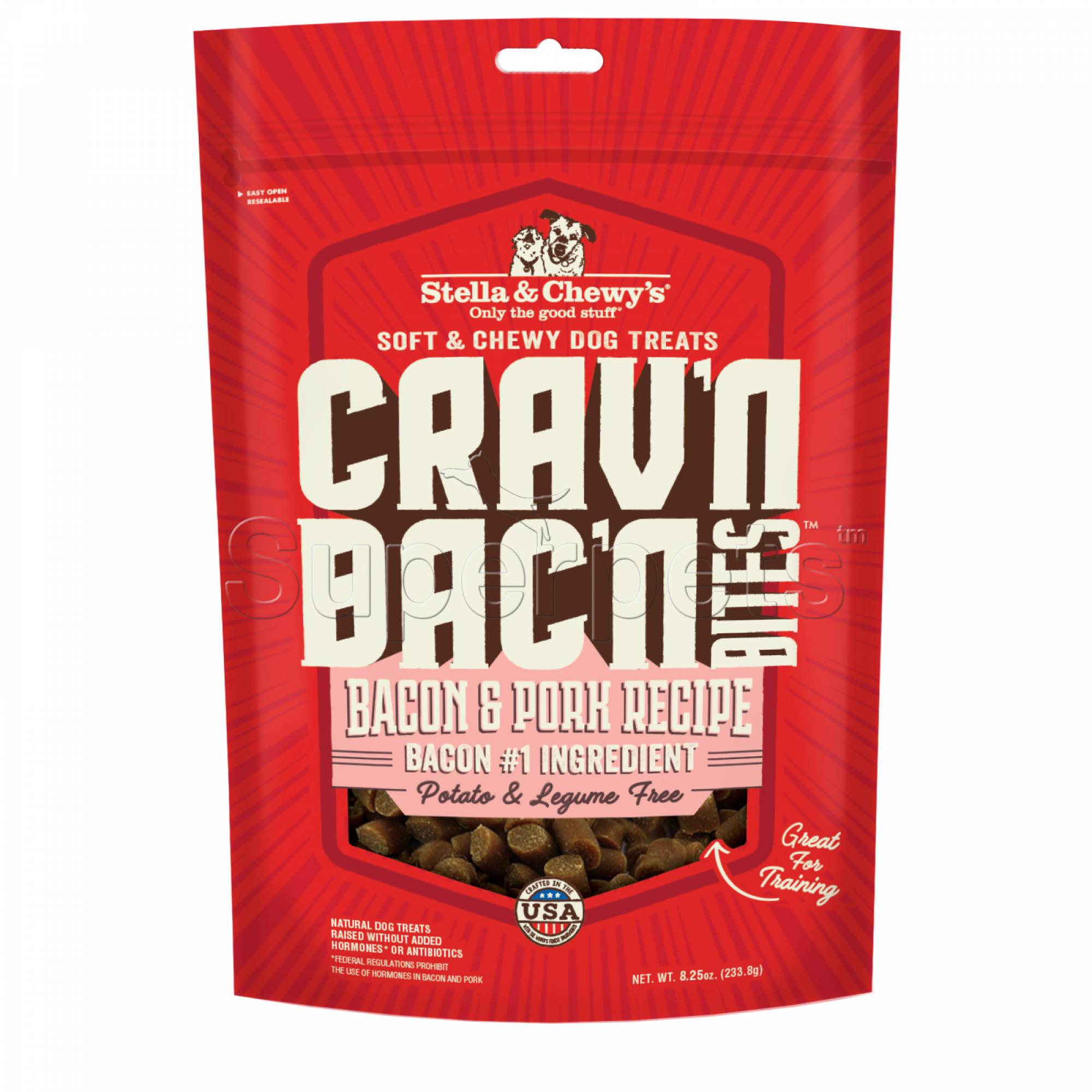 Stella & Chewy's - Dog Treats Crav'n Bac'n Bites Bacon & Pork Recipe 8.25oz (233.8g)