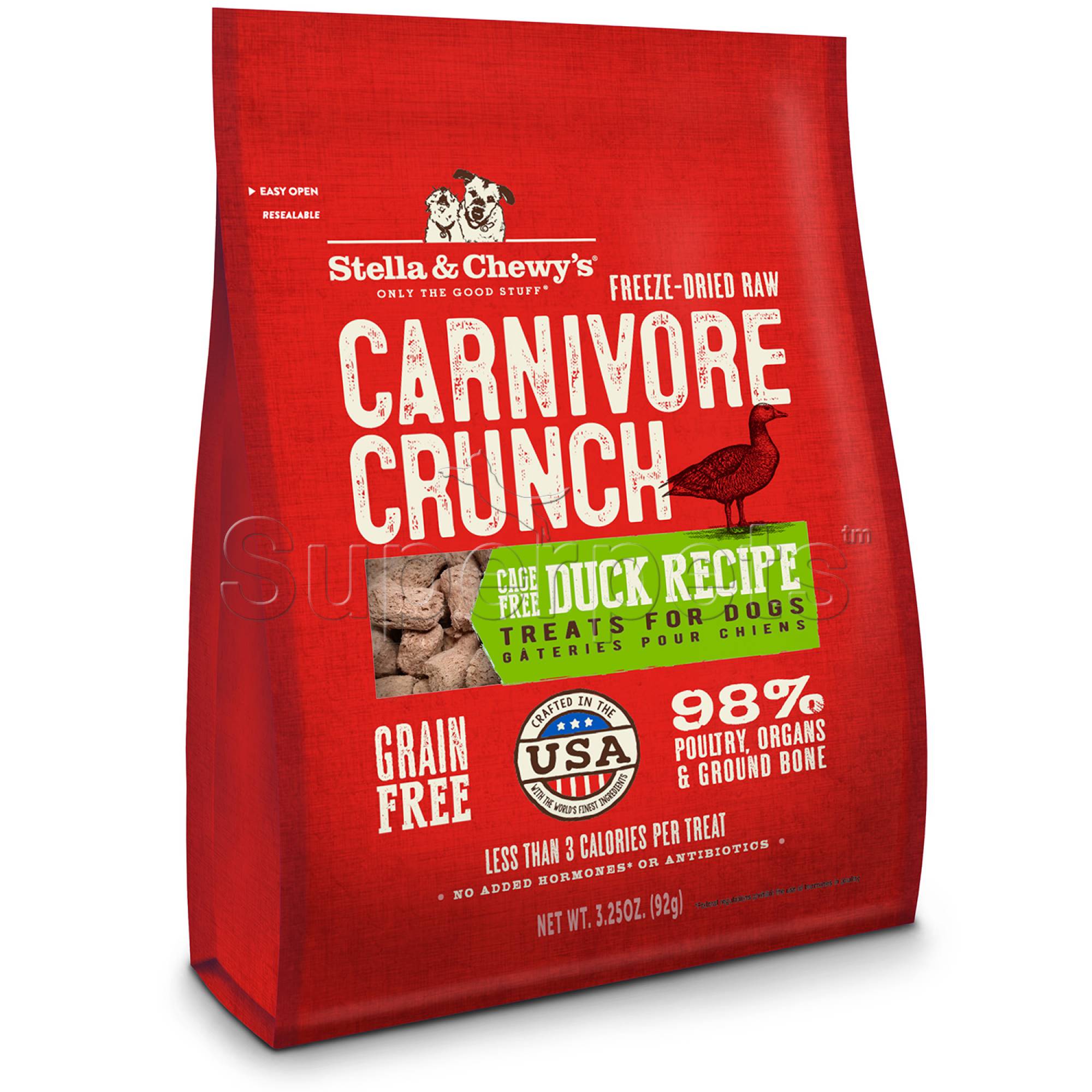 Stella & Chewy's - Dog Freeze-Dried Carnivore Crunch - Cage-Free Duck Recipe 3.25oz (92g)