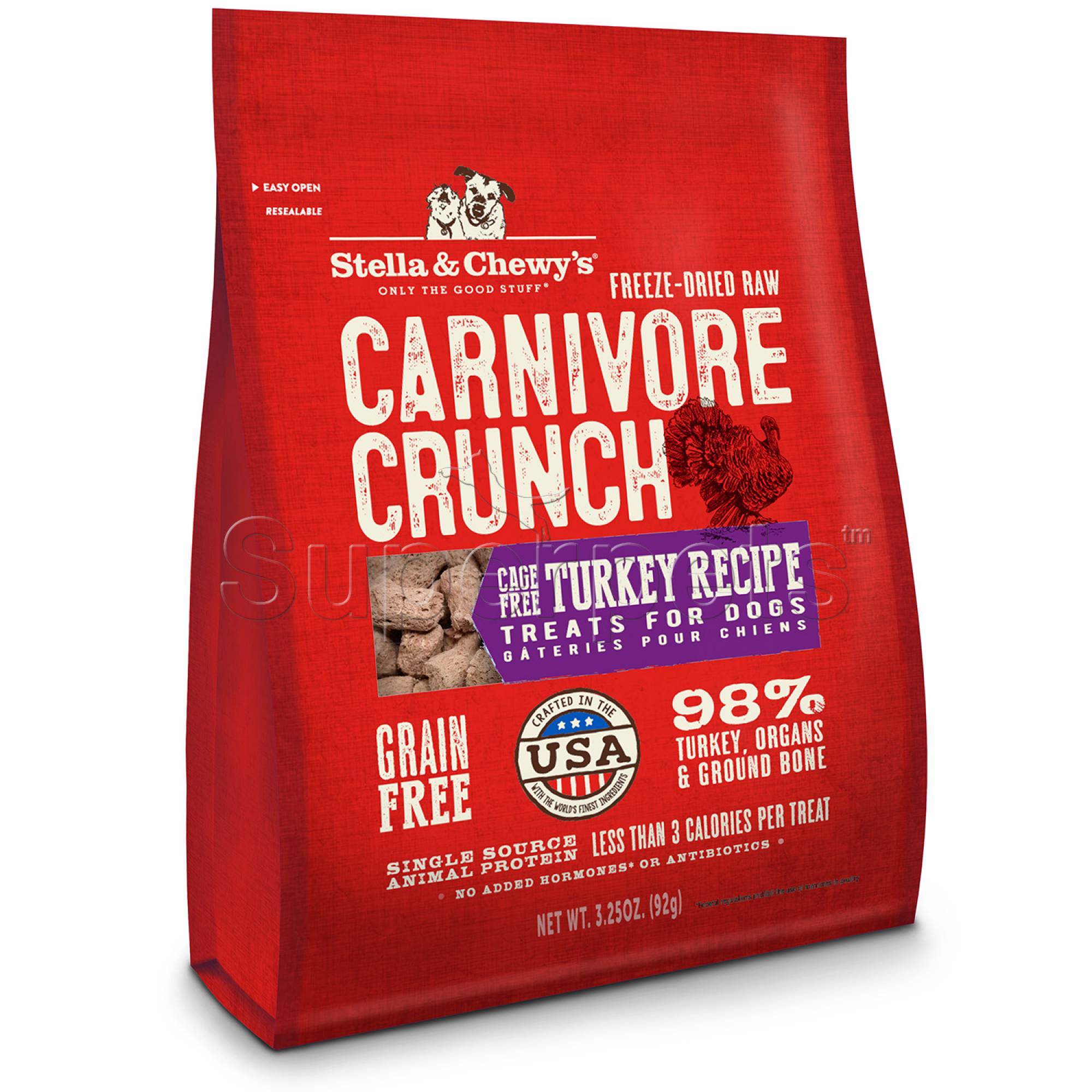 Stella & Chewy's - Dog Freeze-Dried Carnivore Crunch - Cage-Free Turkey Recipe 3.25oz (92g)