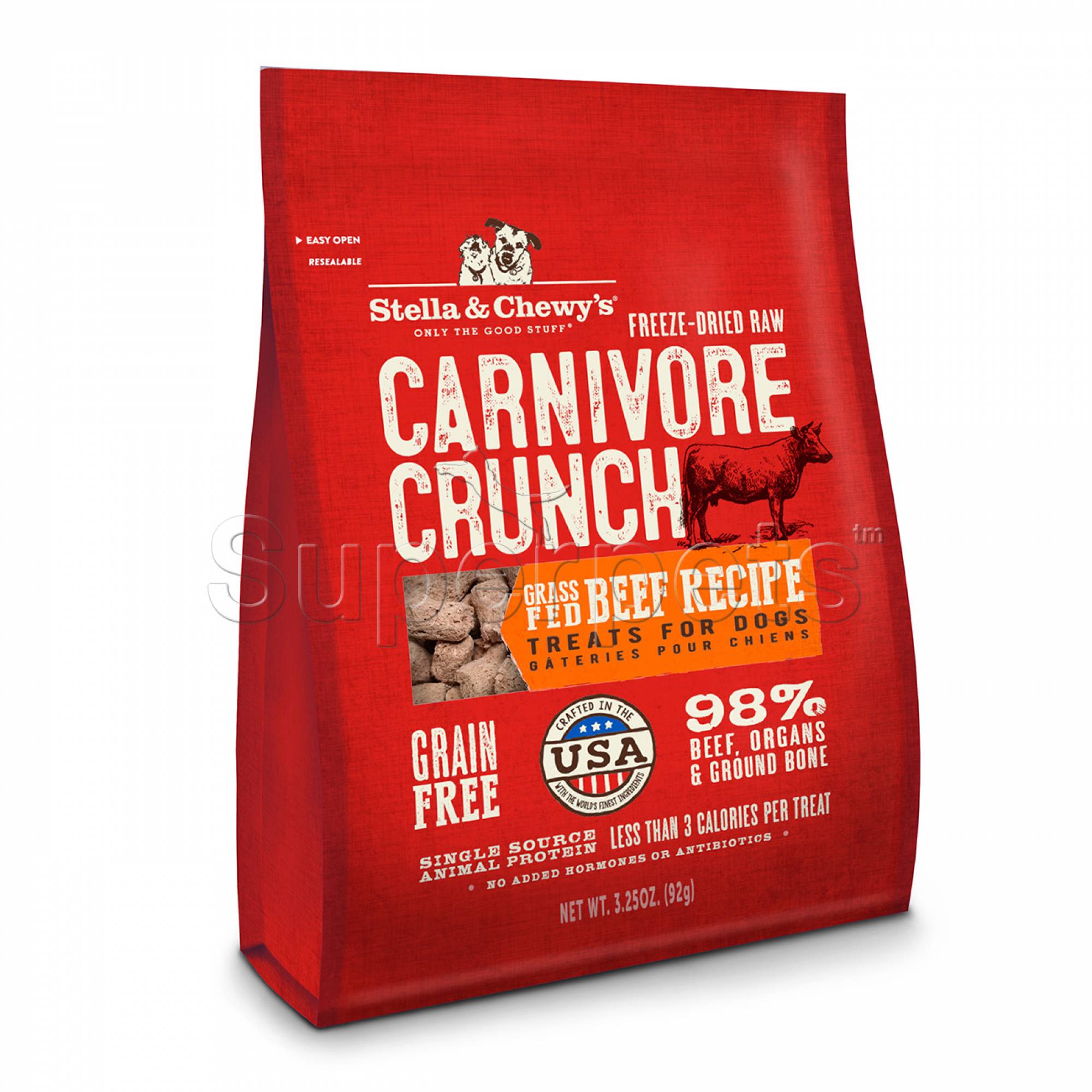 Stella & Chewy's - Dog Freeze-Dried Carnivore Crunch - Grass-Fed Beef Recipe 3.25oz (92g)