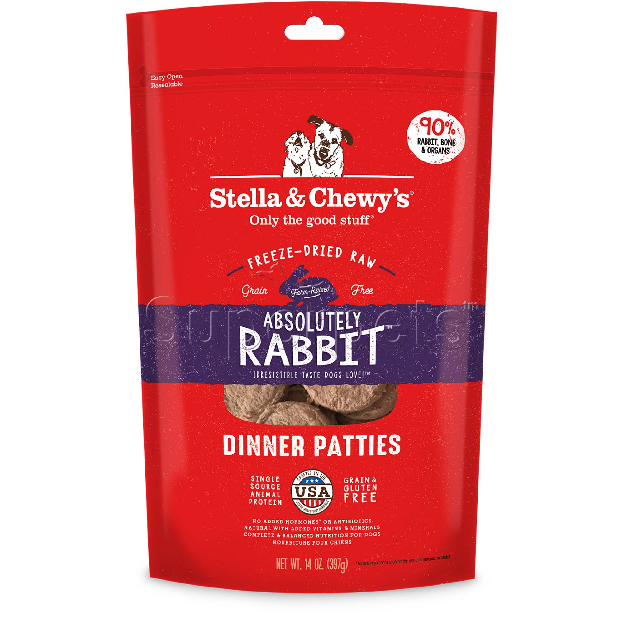 Stella & Chewy's - Dog Freeze-Dried Dinner Patties - Absolutely Rabbit 14oz (397g)