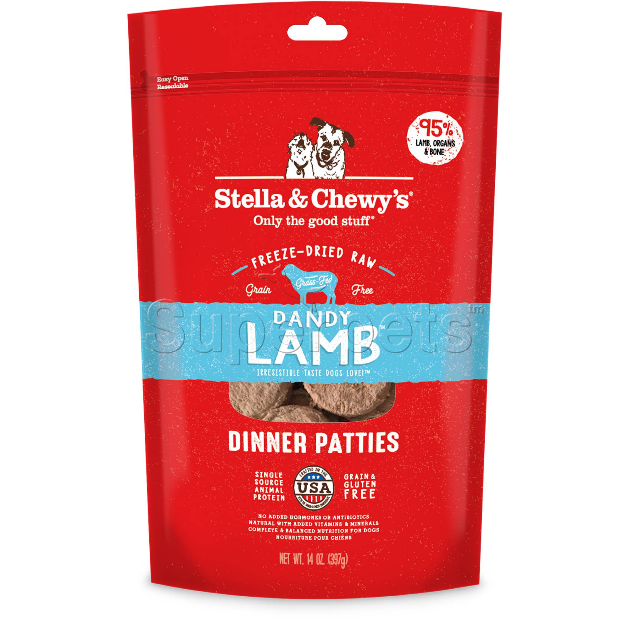 Stella & Chewy's - Dog Freeze-Dried Dinner Patties - Dandy Lamb 14oz (397g)