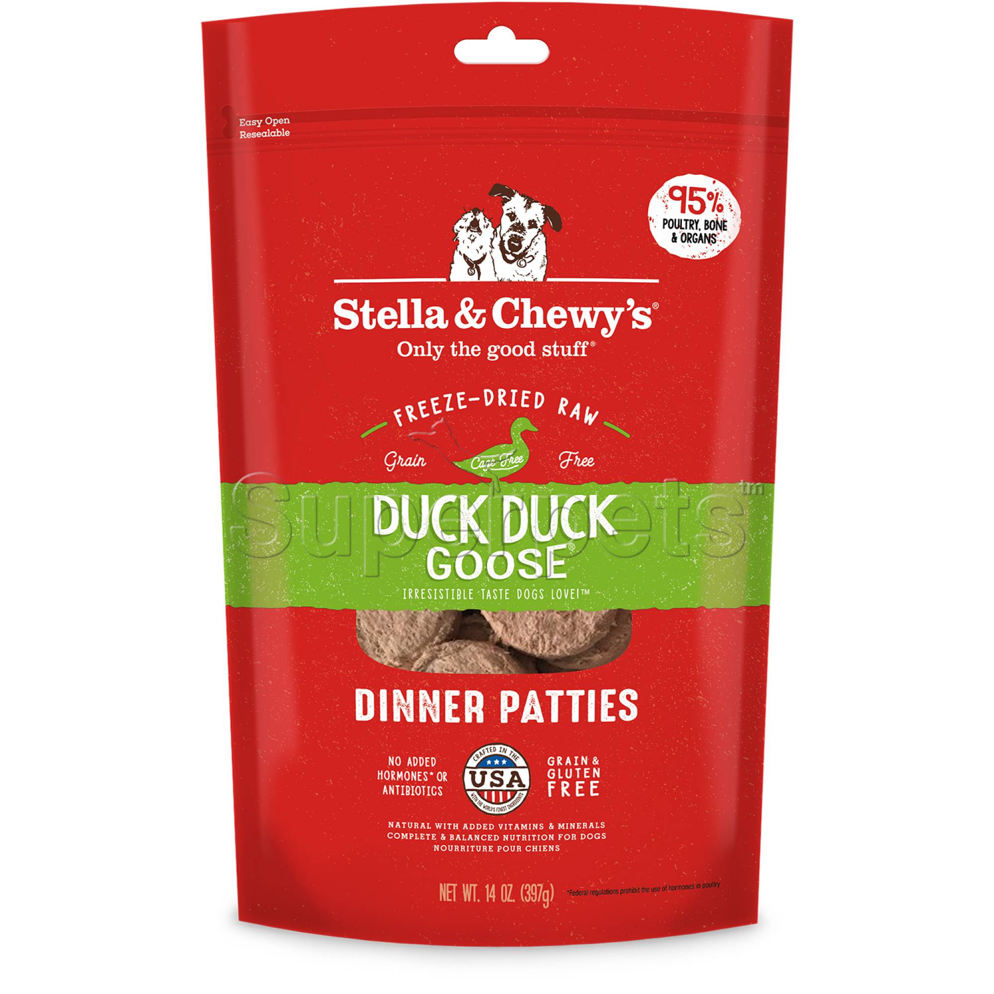 Stella & Chewy's - Dog Freeze-Dried Dinner Patties - Duck Duck Goose 14oz (397g)
