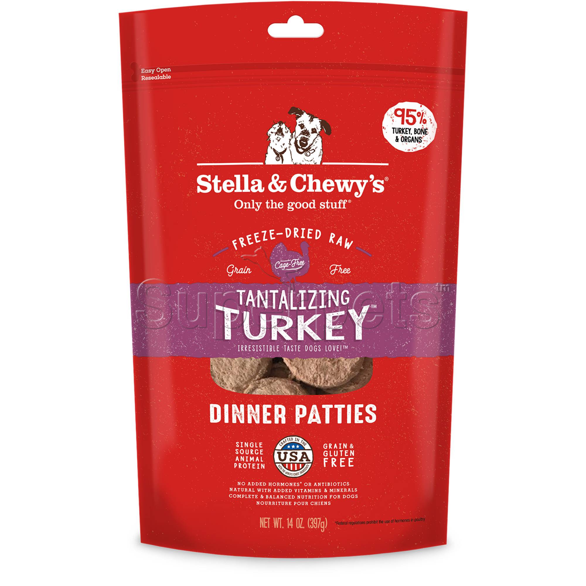 Stella & Chewy's - Dog Freeze-Dried Dinner Patties - Tantalizing Turkey 14oz (397g)