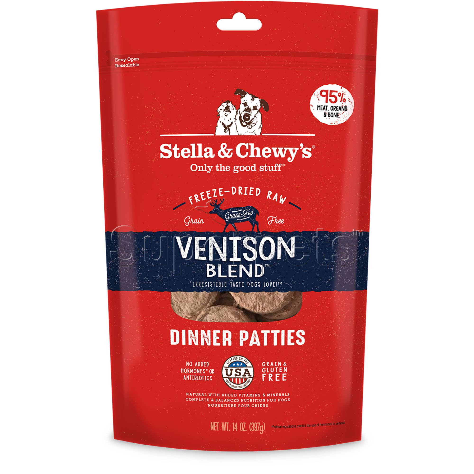 Stella & Chewy's - Dog Freeze-Dried Dinner Patties - Venison Blend 14oz (397g)